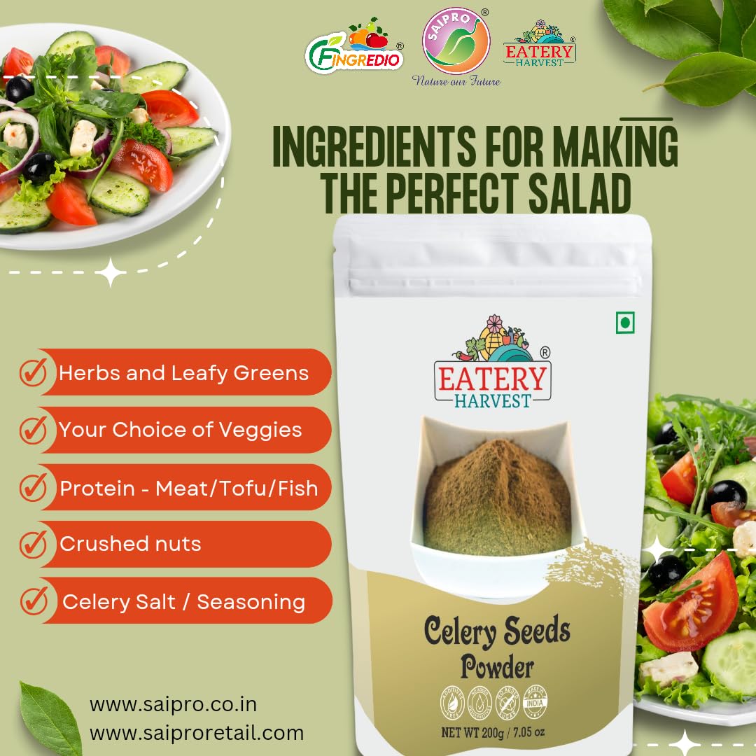 EATERY HARVEST by Saipro Celery Seeds Powder 150 gm, For Seasonings| Salad Dressings| Spice Rubs | Herbal Teas| Spice Premixes| ajmoda spice seeds powder - Image 4 thumbnail