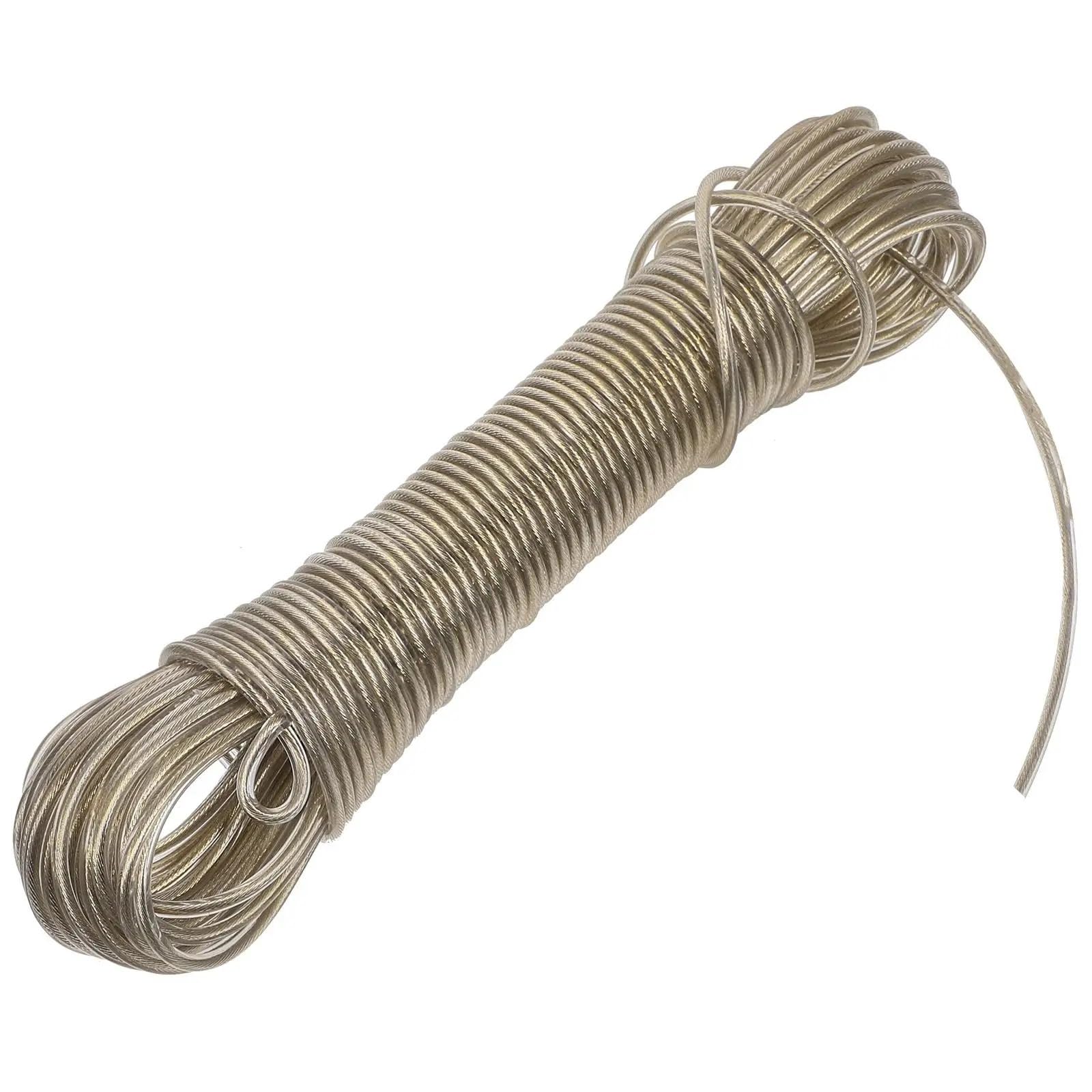 Cuerda De Alambre Revestida Plástico 40,0 M, Tendedero Portátil Viaje For Acampar, Interior Y Exterior, PVC, For Lavar Secar Ropa Jardín