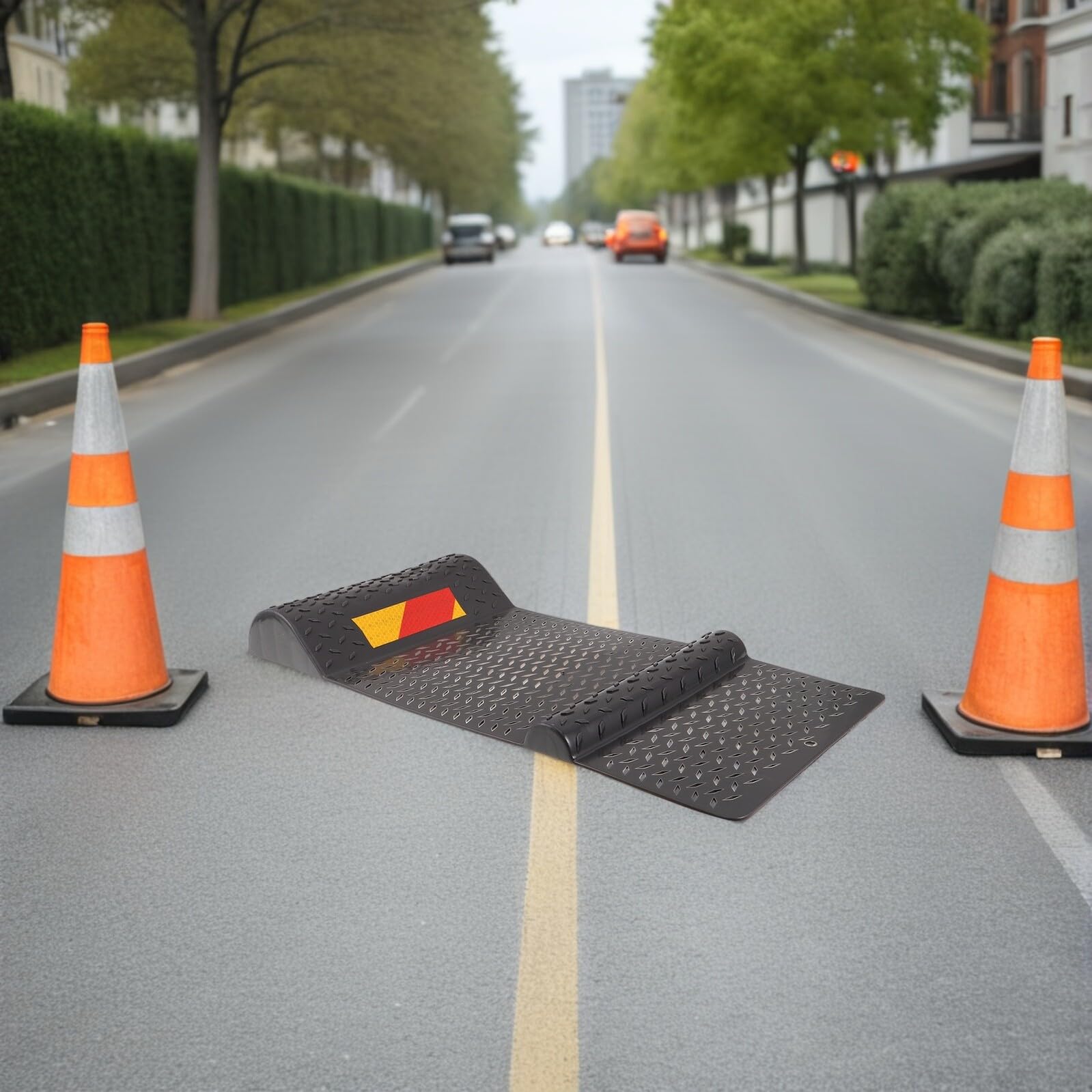 GALPADA Cunei Antiscivolo per Ruote Auto in Plastica PE Maniglia Portatile, Blocco Fermaruota per Camper, Camion e Garage, Base Antiscivolo per Parcheggi e Sicurezza Veicoli