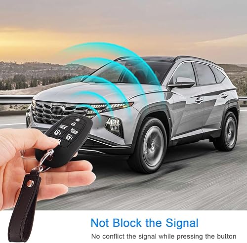 Miniatura 4 de Funda de goma de silicona para llavero compatible con accesorios Hyundai Tucson 2022, Sonata Nexo 2021, 2020, 2019, 7 botones, funda protectora