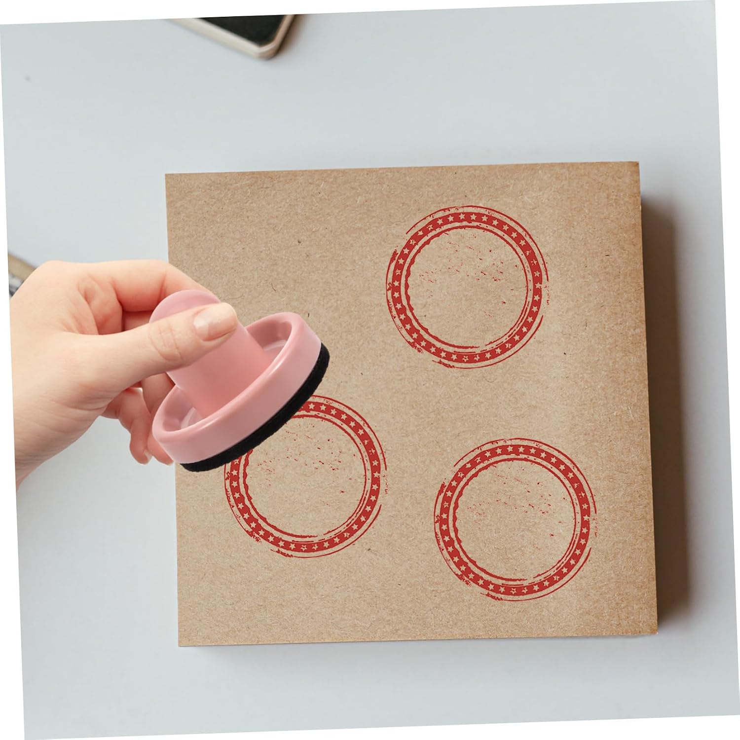 3X3 Inch Scrapbook Stamping Tool with Ergonomic Handle Stamp Pressure Tool for Card Making and DIY Craft Durable Stamping Block Pressing