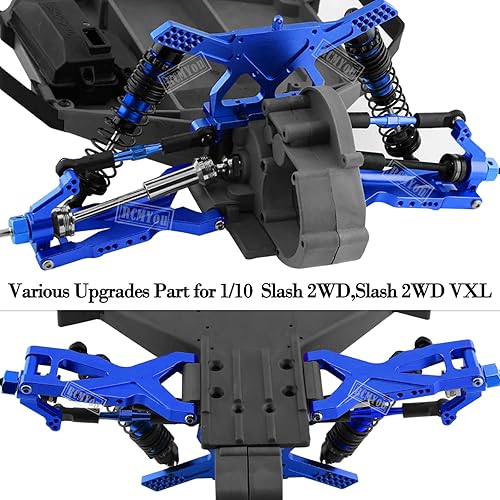 Miniatura 6 de Tensores de aluminio Camber Links Upgrades Part para 110 Slash 2WDStampede 2WDRustler 2WDBandit 2WD, tensores de aleación Camber Links Hops Up, azul