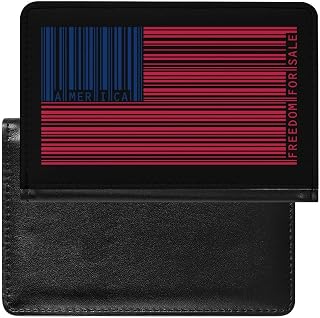 U.S.A Barcode Flag Freedom for Sale Cute Passport Covers Slim Vaccine Card Organizer Holder Travel Wallet with Card Slots
