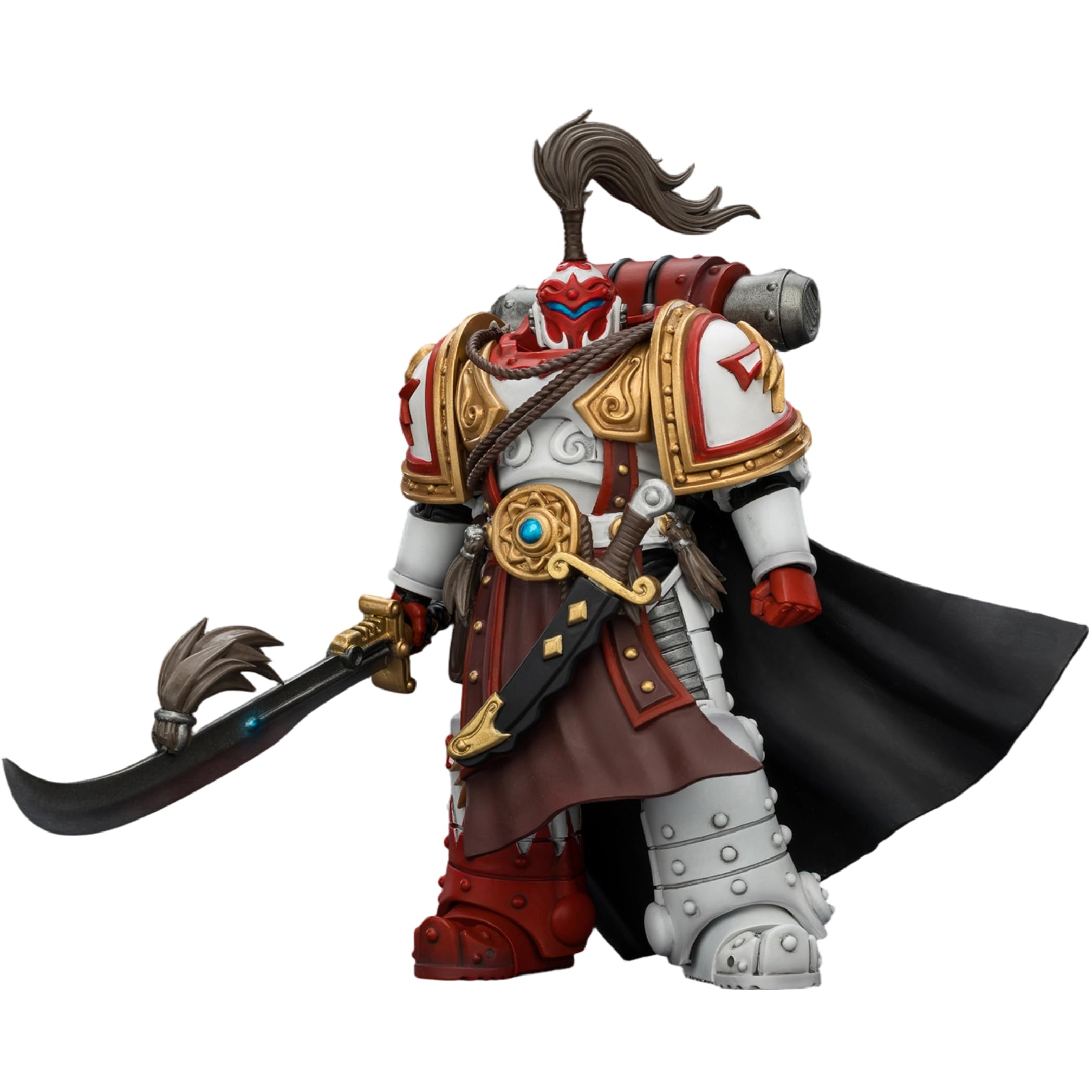 JOYTOY White Scars Warhammer 40K 1/18 Action Figures White Scars Hibou Khan, Seeker of Atonement with powersword The Breath of The Storm 4.84-Inch Collectible Model Warhammer Series Model Pre-Order