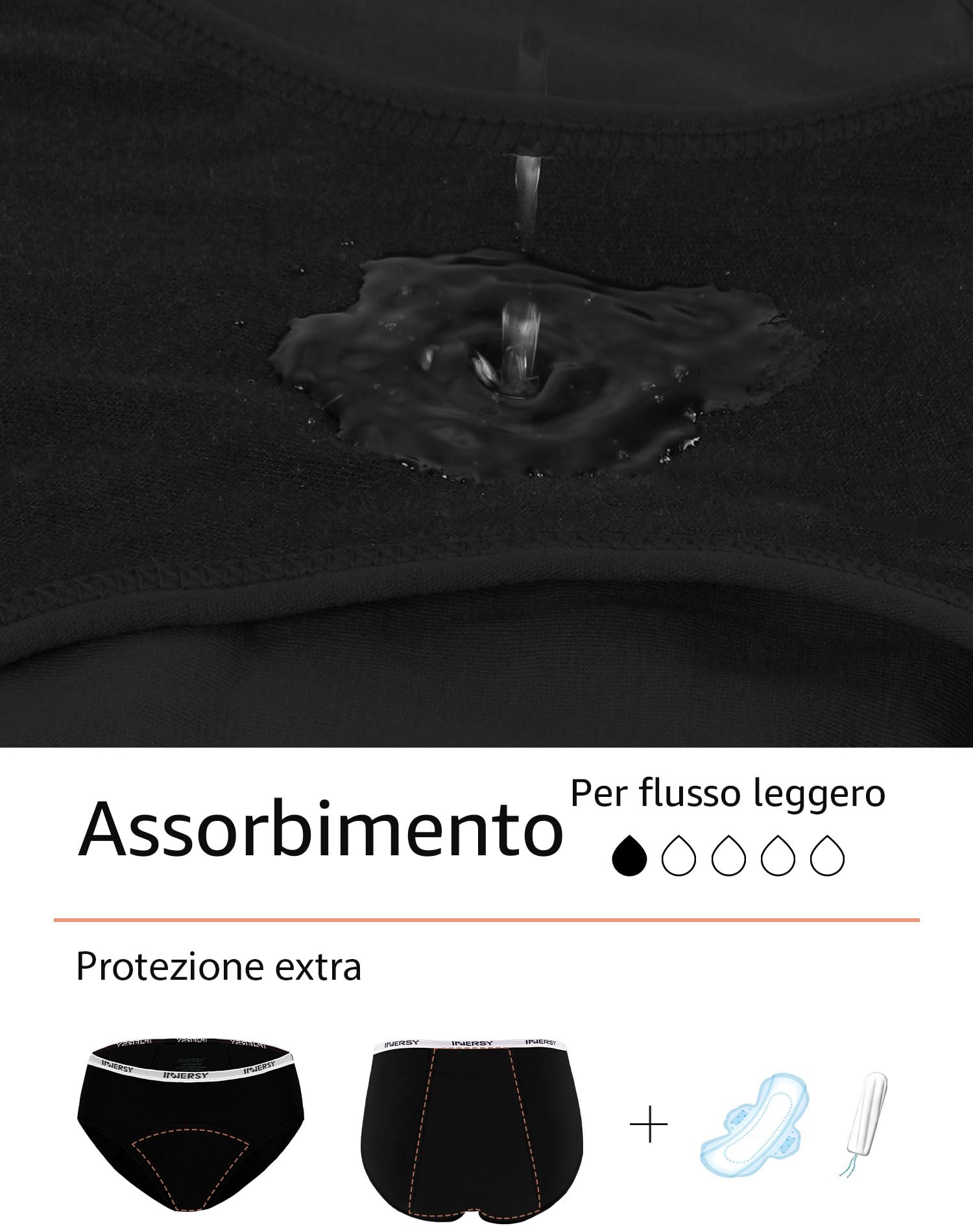 INNERSY Mutande Mestruali Ragazza Cotone Mutandine Ciclo Mestruale per Adolescenti 10-16 Anni Pacco da 3