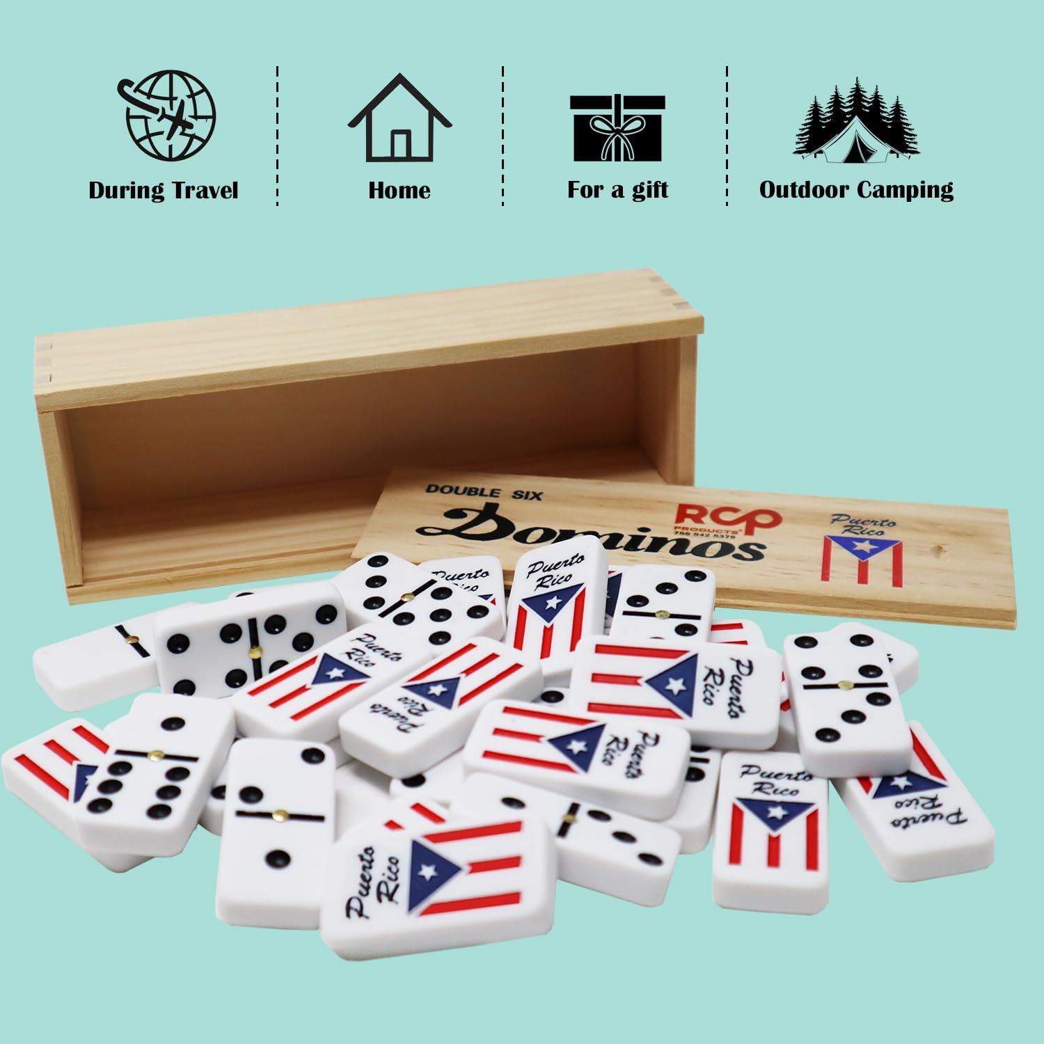 Dominoes Double 6 Tiles. 28 Pieces Dominoes for Adults