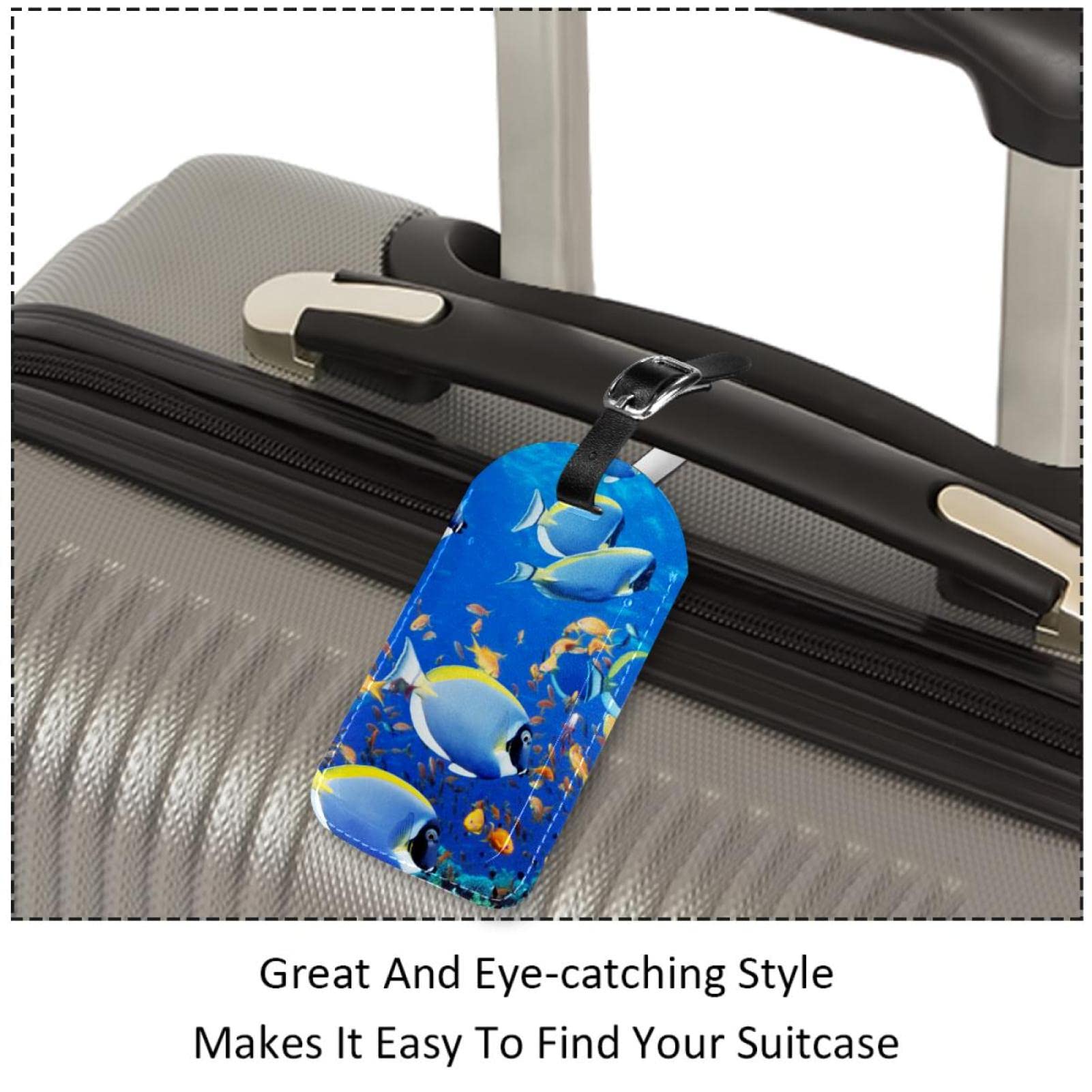 Amazon.co.jp: スーツケース用の荷物タグ、海のサンゴ色の魚 