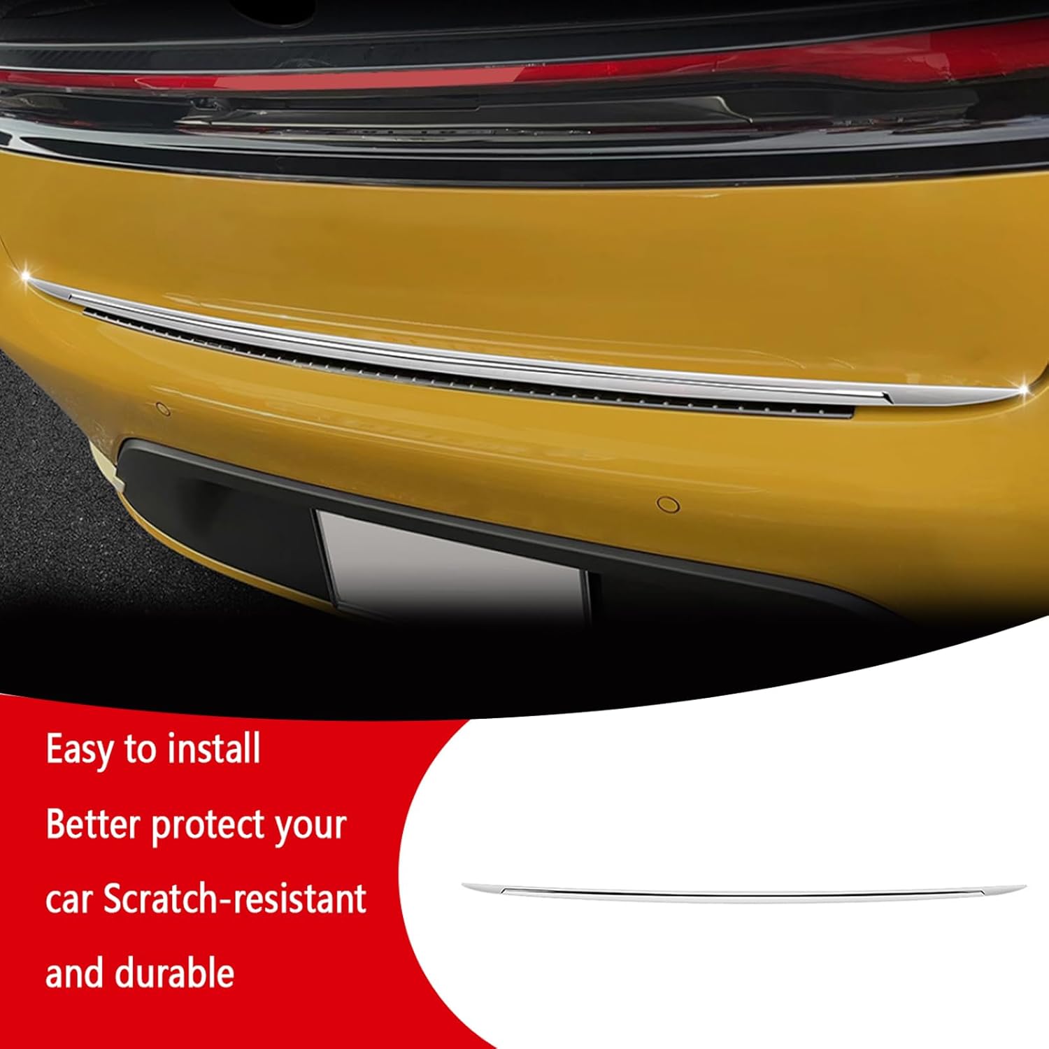 Car Accessories Rear Tail gate Door Trunk Lid Molding Cover Trim Compatible with Toyota New Prius 2023 2024 2025 2026 (Chrome) 1PCS Stainless Steel
