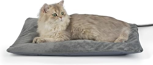 Cama térmica para gatos al aire libre, almohadilla térmica suave para mascotas con cable envuelto en acero, calentador exterior de mascotas para
