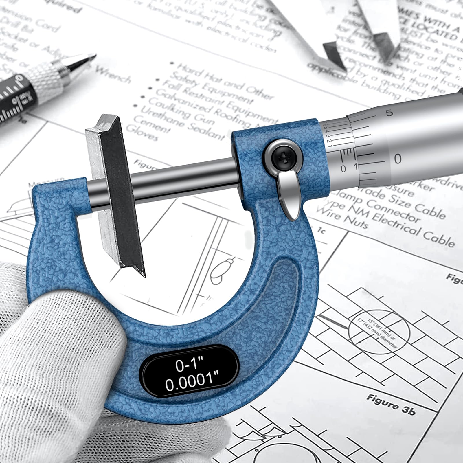 HDLNKAK Set di micrometri esterni da 0 a 7,6 cm, set di 3 utensili