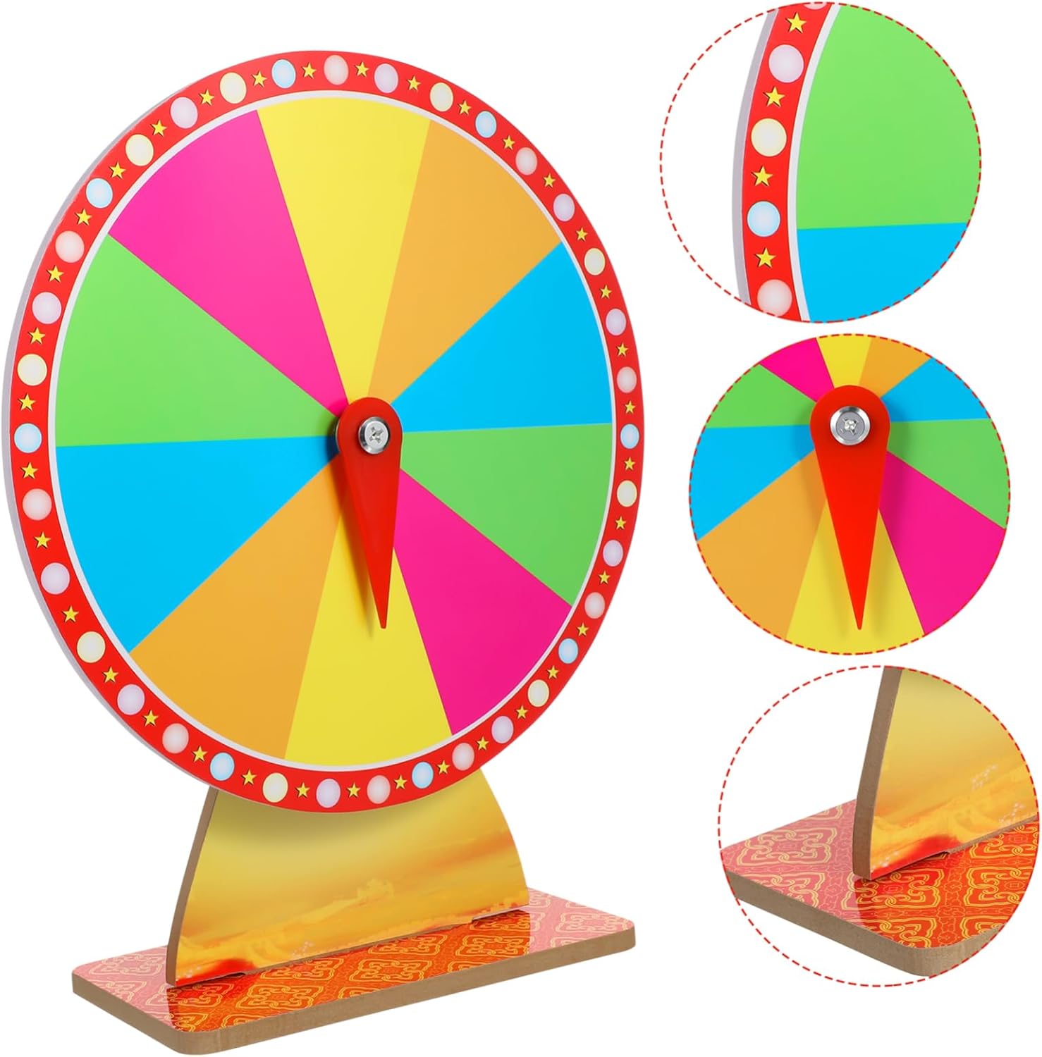 MAGICLULU Fortune Roulette Wheel Desktop Party Game Spinner Dry Erase Markers 18-inch Tabletop Roulette Wheel for Events Suitable for Carnivals and Parties