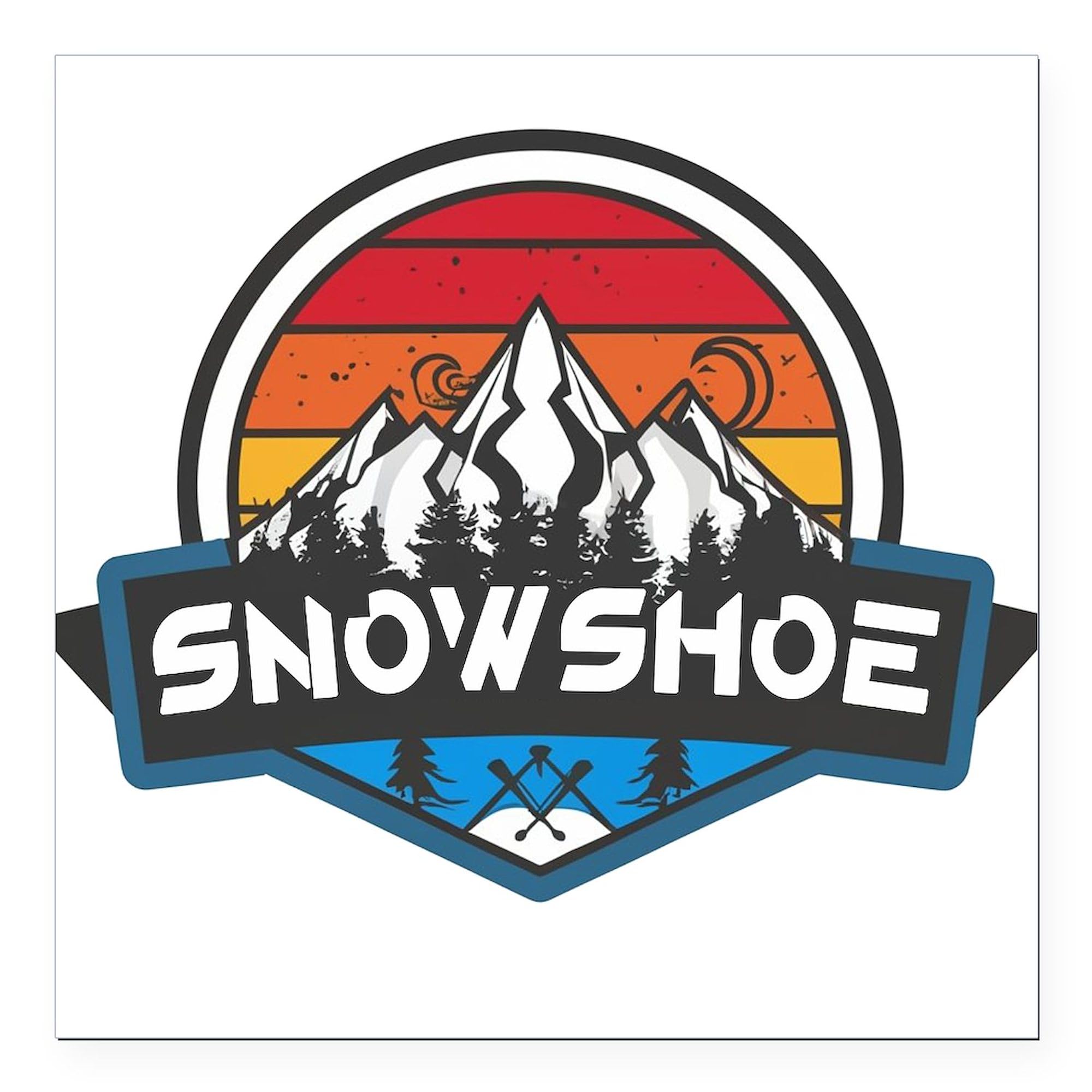 CafePress Snowshoe Mountain Snowshoe West Virginia Square Car Magnet, Magnetic Bumper Display
