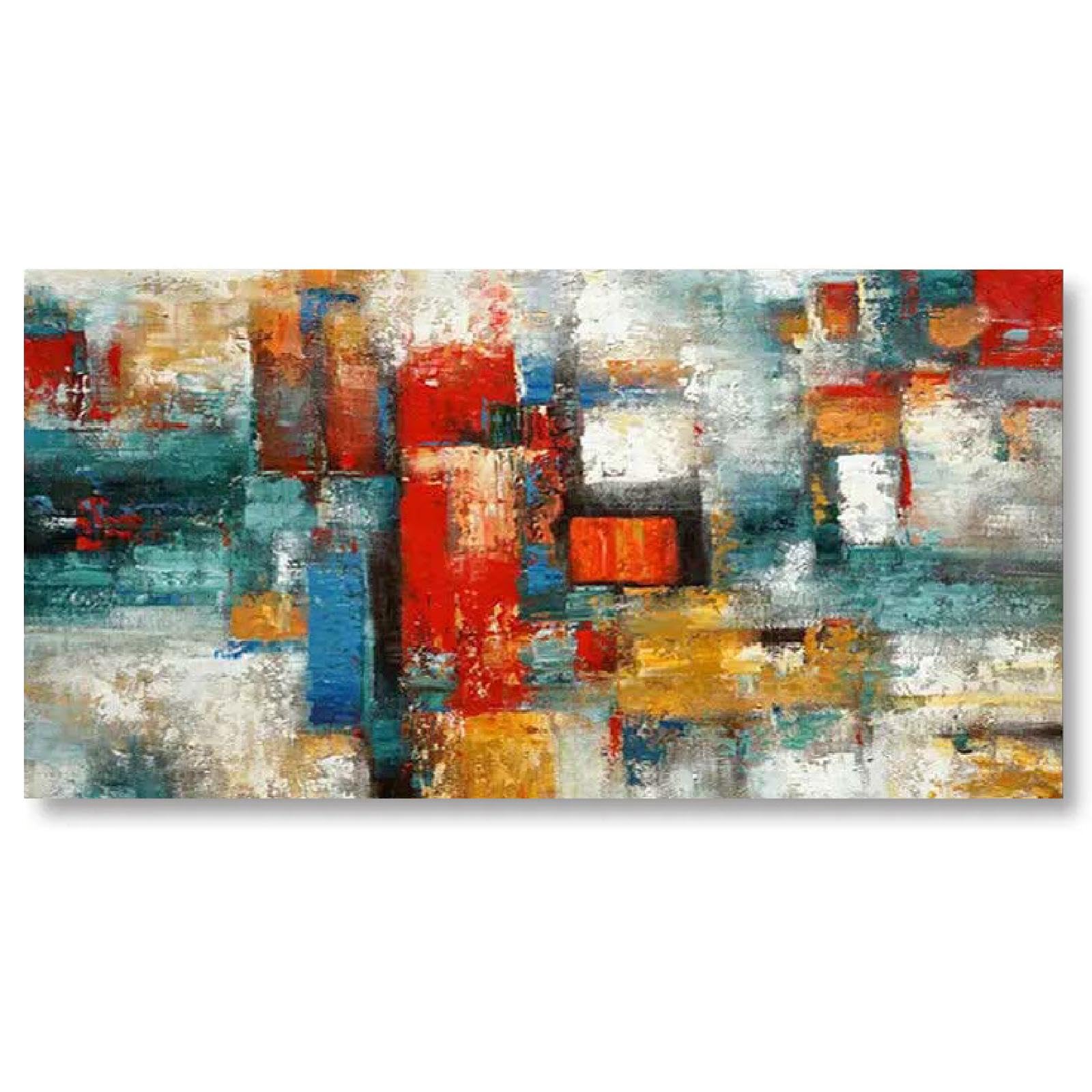 Bilder Abstrakt Bunt Style Leinwandbild 200x100 cm Modern Groß XXL Wohnzimmer Schlafzimmer Wandbild Kunstdruck Wandbilder Canvas Desing Wanddeko Wand Bild auf Leinwand Ungerahmt