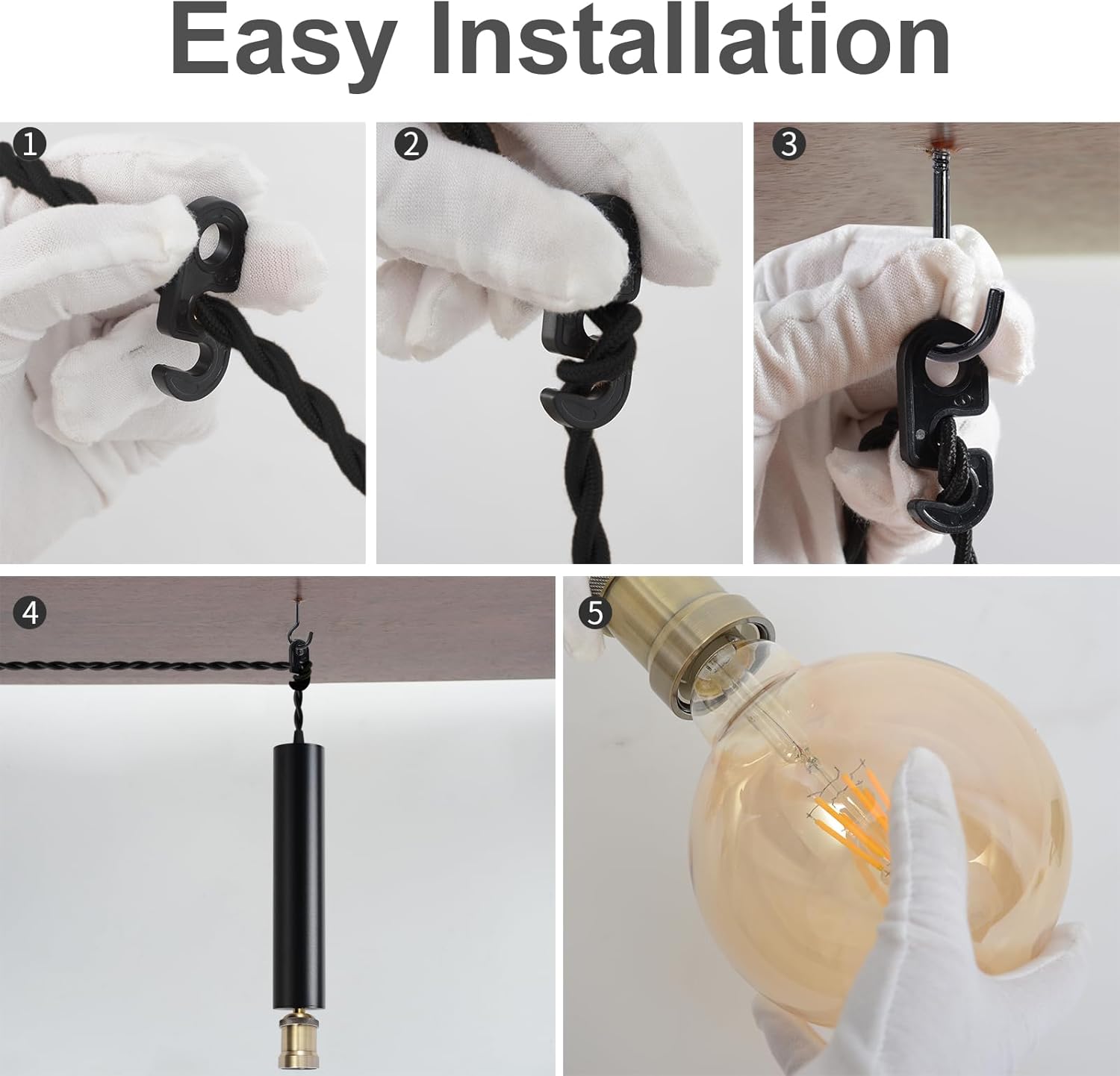 Plug-in Retro Black Wall-Mounted lamp with dimming Switch. 19.68-Foot Power Cord, Suitable for Kitchen Islands, Dining Rooms, corridors, bedrooms and Living Rooms.