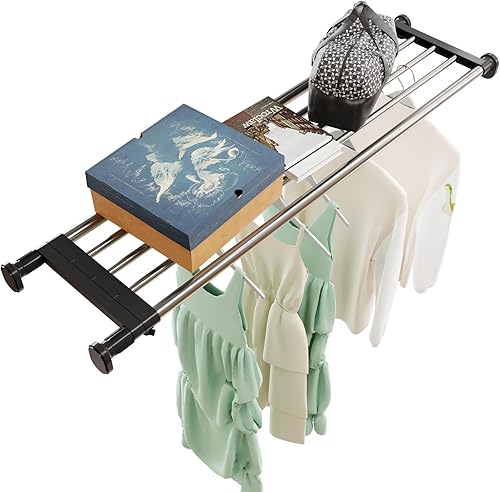 Estantes de montaje en pared para armario, estante de tensión ampliable, fácil de instalar para despensa, armario, lavandería, almacenamiento de