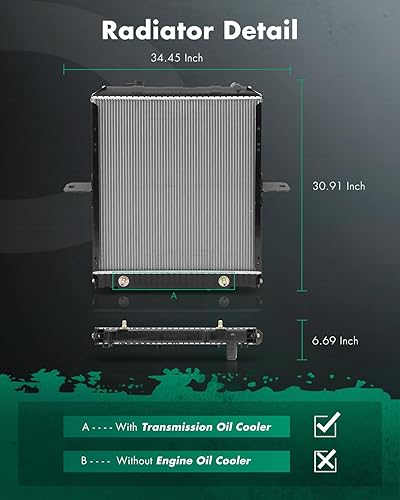 Vista 430 de SCITOO Reemplazo completo del radiador de aluminio para 1993-1998 para Toyota para T100 2.7L 3.0L 3.4L 2090 Radiador