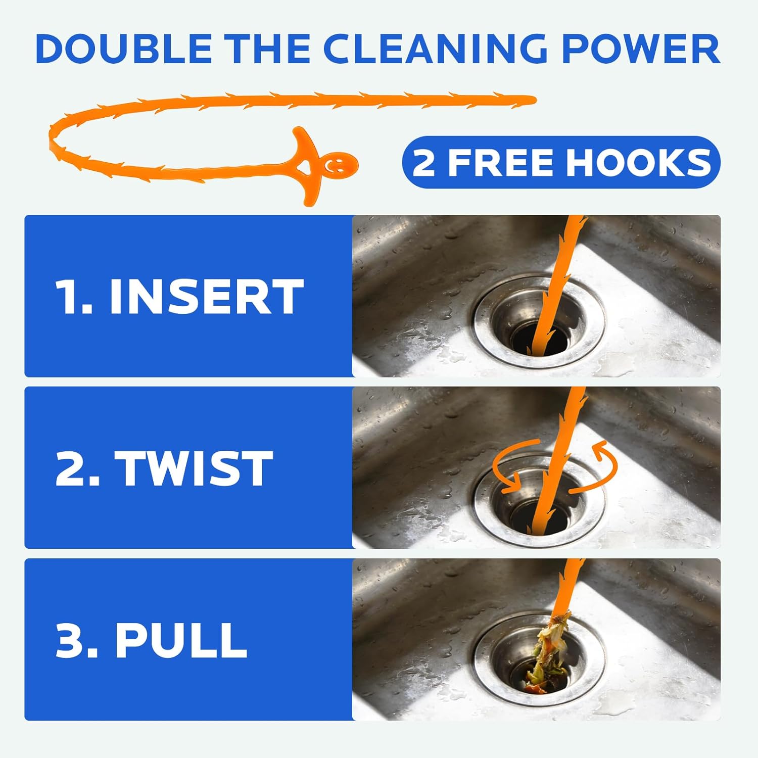 Sink Drain Cleaner Powder: Drain Clog Remover for Kitchen Bathroom Tubs and Showers - Improve Water Flow and Support Home Plumbing (400g)