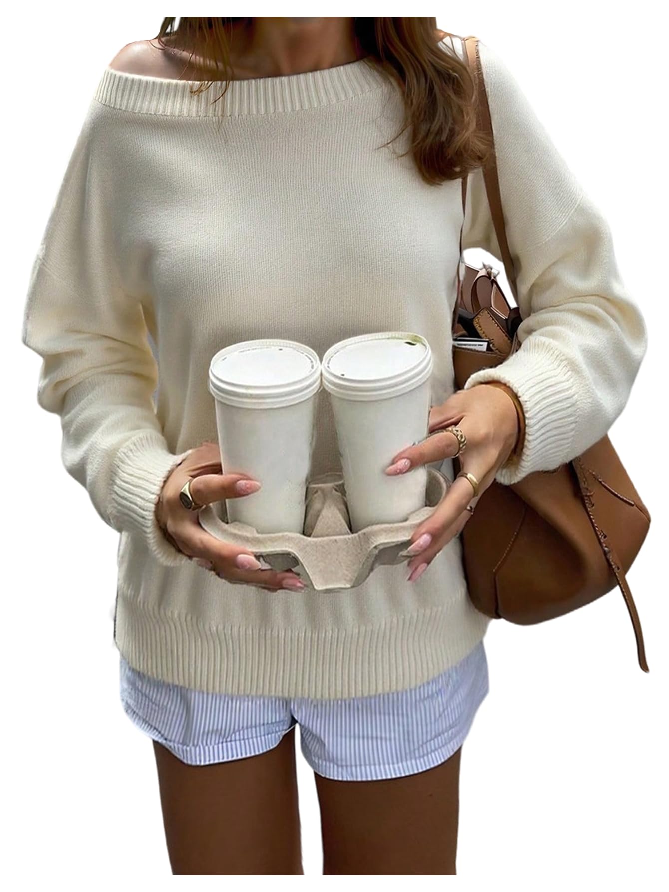 Womens Y2k Fall Sweaters 2025 Casual Soft Knit Crewneck Sweater Long Sleeve Jumper for Teen Girls