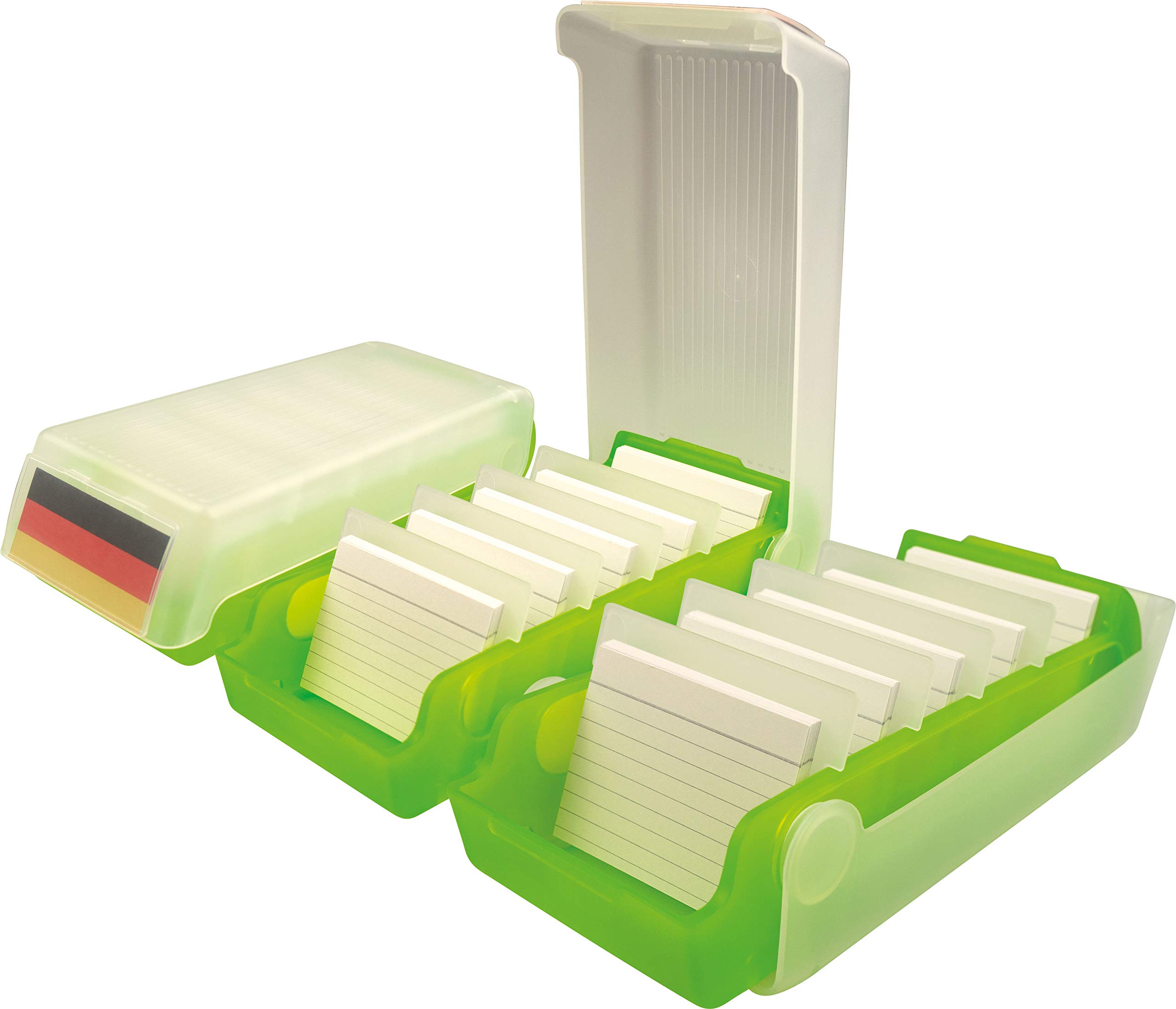 Helit Beebox Boîte à cartes flash A8 pour 600 cartes Vert citron