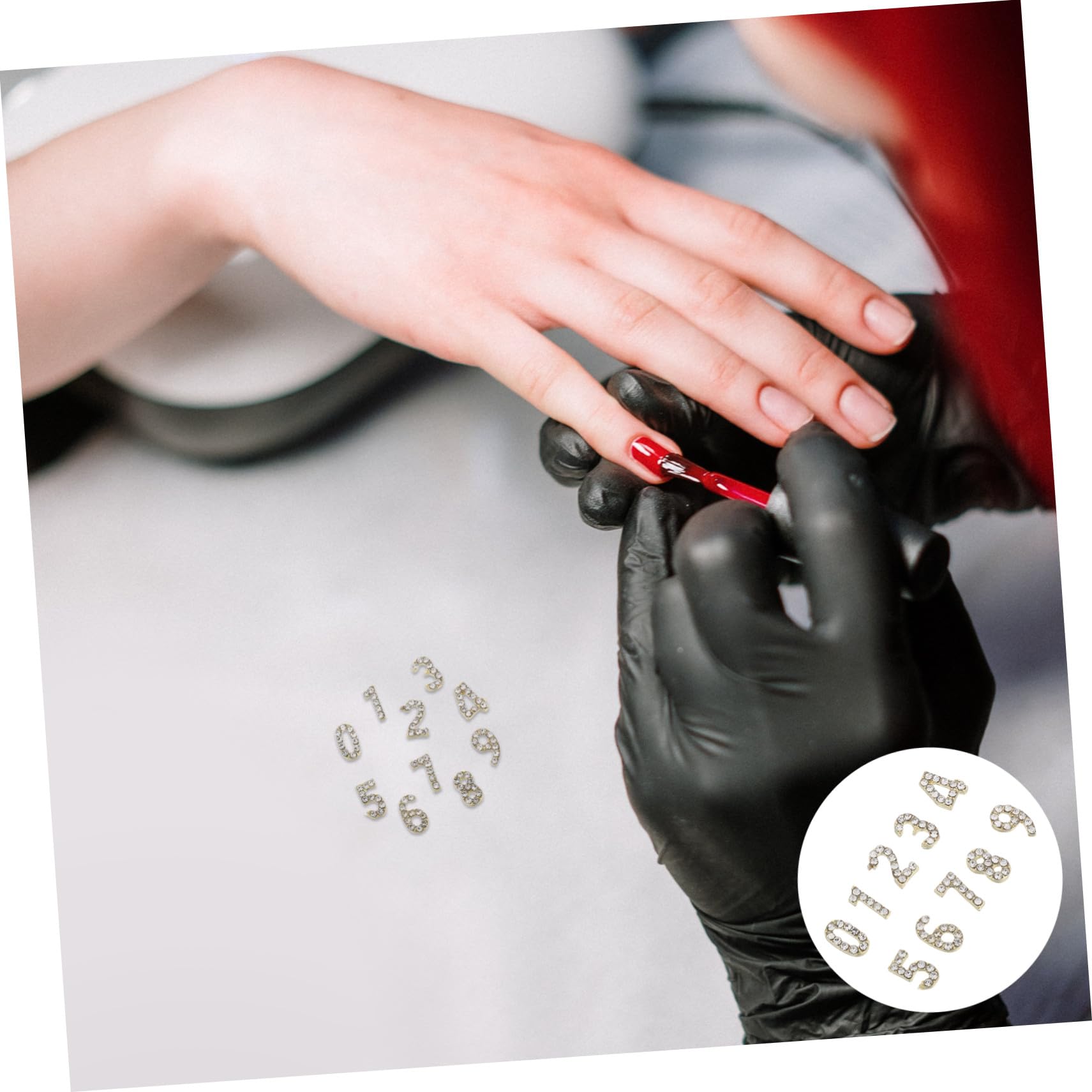Ipetboom 100 Pezzi Rhinestone Number Nail Charms Flatback Iron Base Nail Art Decorations Piccoli Accessori Brillanti per Manicure Creativa ed Elegante per Eventi e Feste