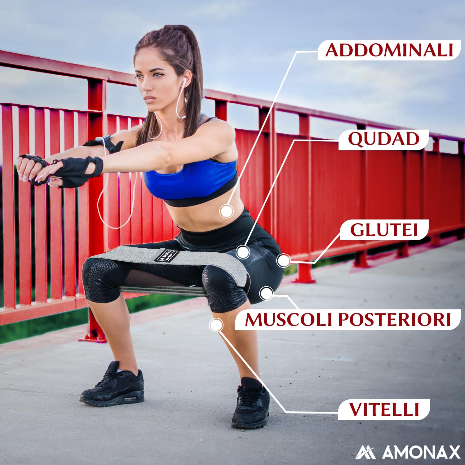 Amonax Fasce Elastiche Fitness in Tessuto da Donna, Glute Band Elastici Fitness, Booty Band Fasce per Esercizi Squat, Fitness Attrezzi Casa, Bande Fitness Fianchi e Gambe