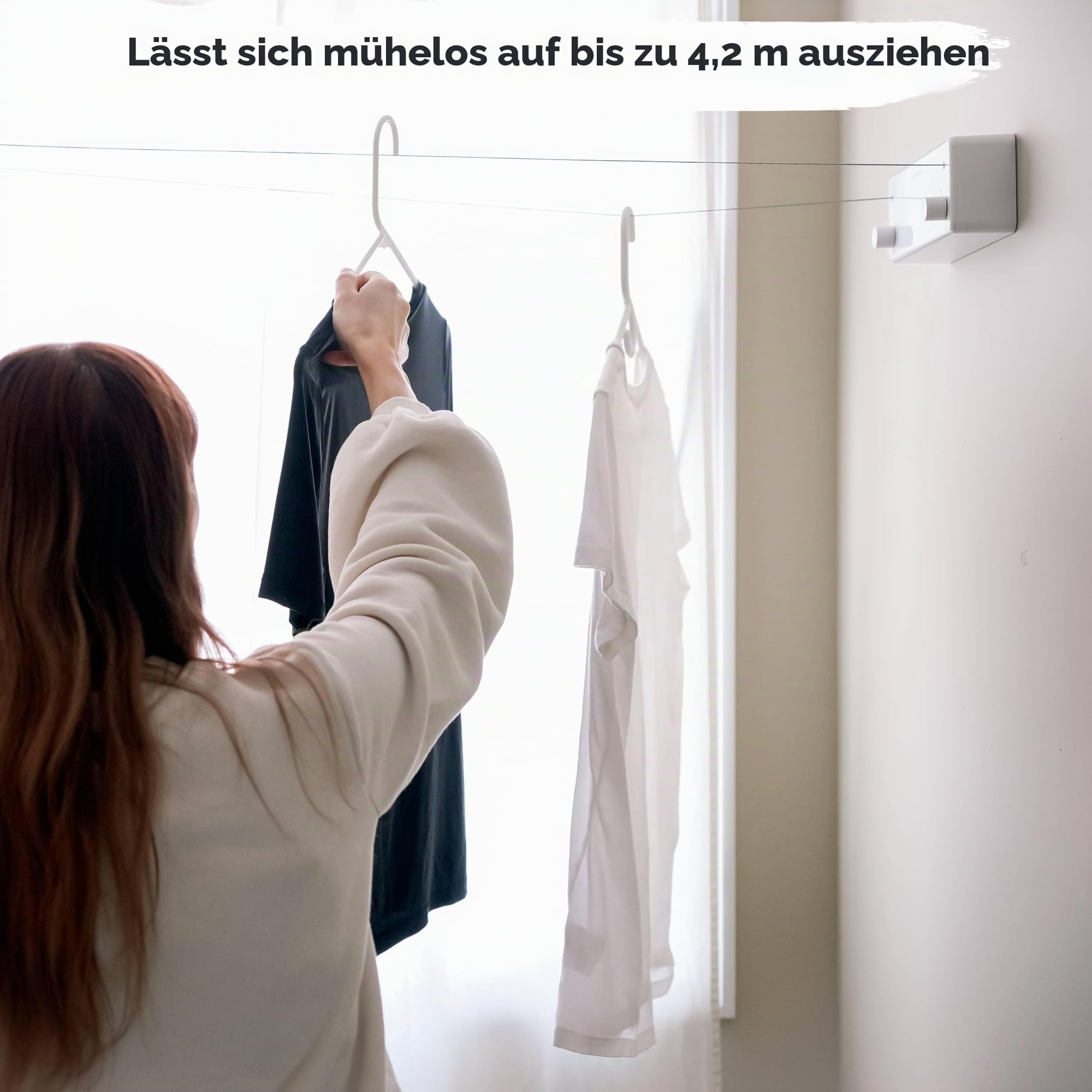 GorillaLine - Premium Heavy Duty Wäscheleine Für Wandmontage, Ausziehbarer Edelstahl Wäscheständer Zum Aufhängen