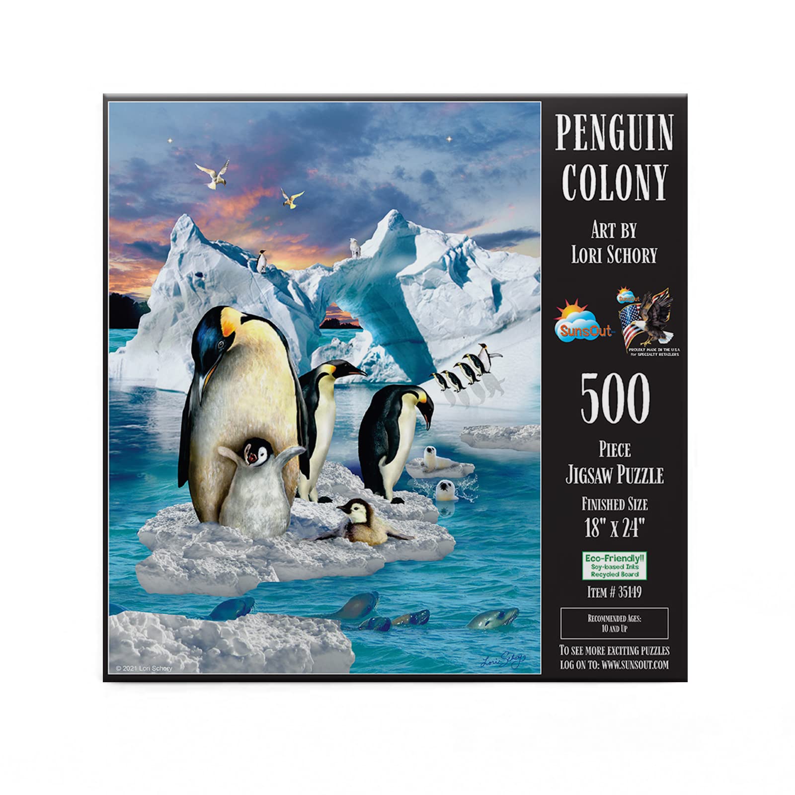 SUNSOUT INC - PENGUIN COLONY - ƼƮ    500: LORI SCHORY - ϼ  18 X 24 - MPN 35149