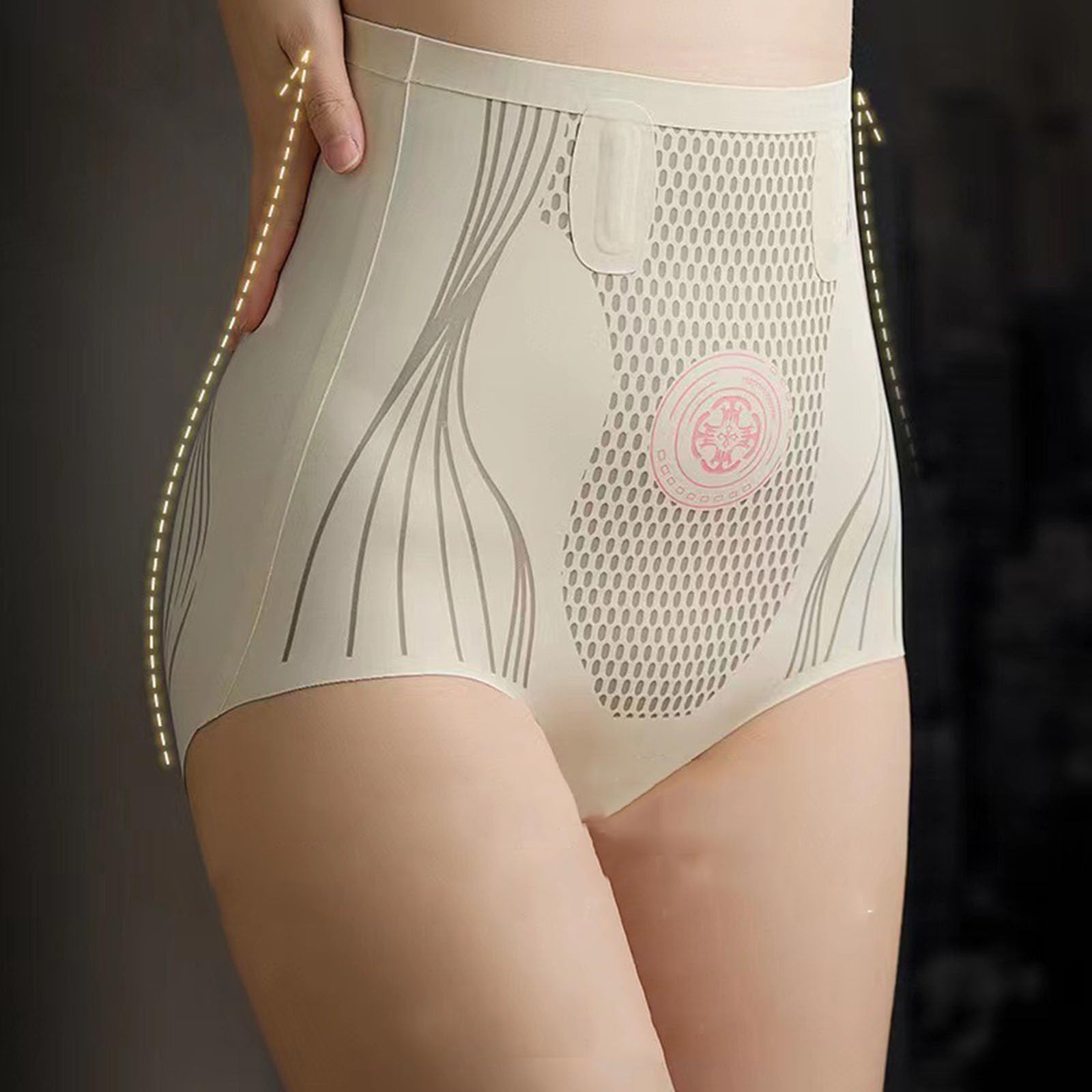 Pantaloncini modellanti per la riparazione della fibra ionica di seta ghiacciata, pantaloncini modellanti per il controllo della pancia