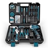 Sundpey Tool Kit 206PCs with Drill - 12V Cordless Power Drill Combo Home Tool Set - Portable Basic General Household Toolbox for Men Women for Garden Office House Repair (Screwdriver Set & Pliers Set)