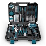 Sundpey Tool Kit 206PCs with Drill - 12V Cordless Power Drill Combo Home Tool Set - Portable Basic General Household Toolbox for Men Women for Garden Office House Repair &lpar;Screwdriver Set & Pliers Set&rpar;
