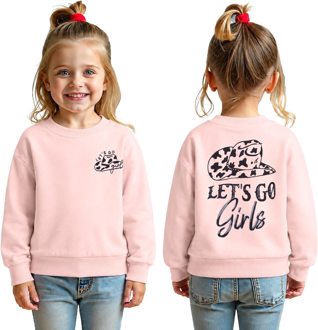 Toddler Baby Girl Sweatshirt Baby Girl Lets Go Girls Cowgirl Western Shirt