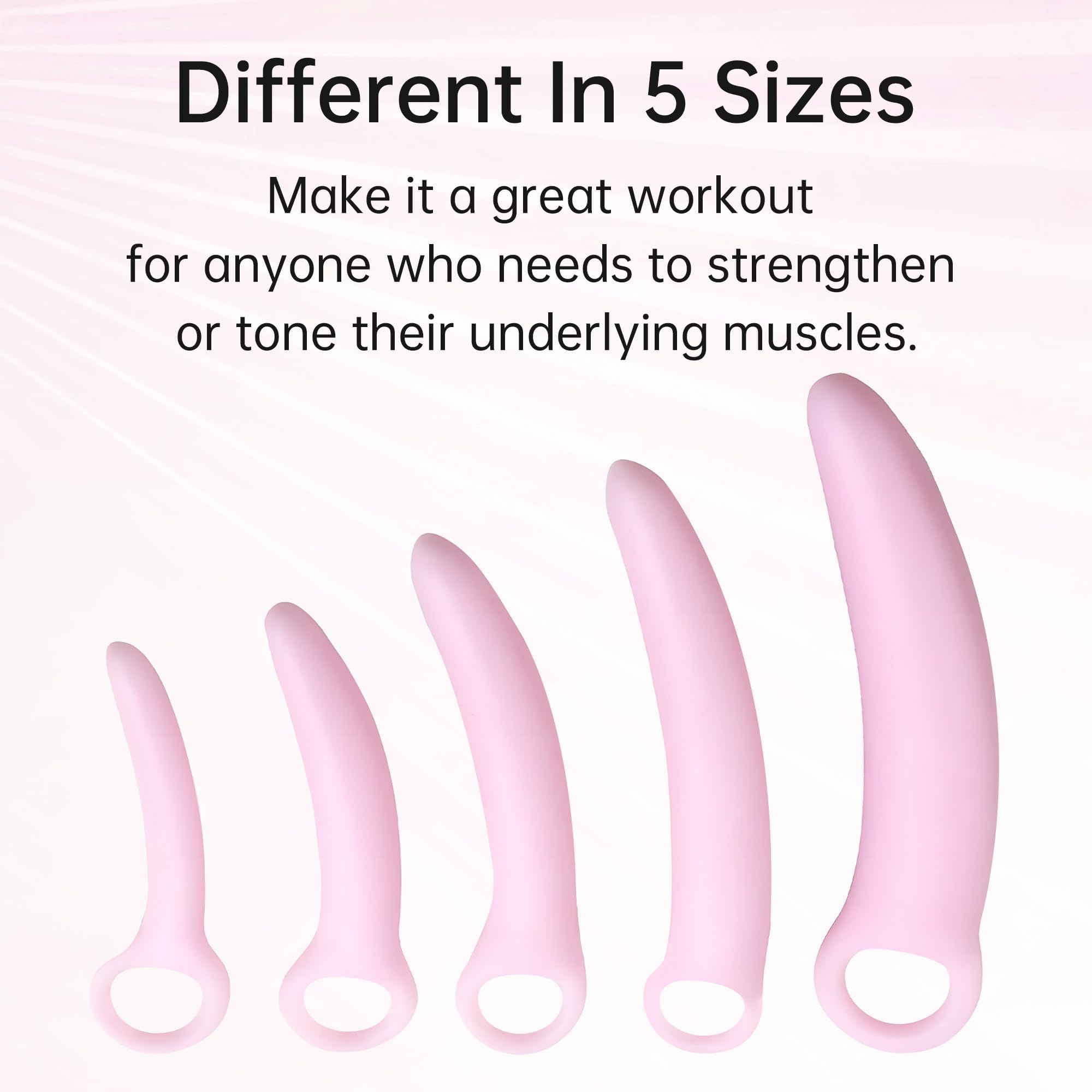 5 Pezzi Kit di Dilatatori Vaginali in Silicone Plug Vagina Plug Anale Set di Allenamento Ano Rosa per Uomini Donne Weimob