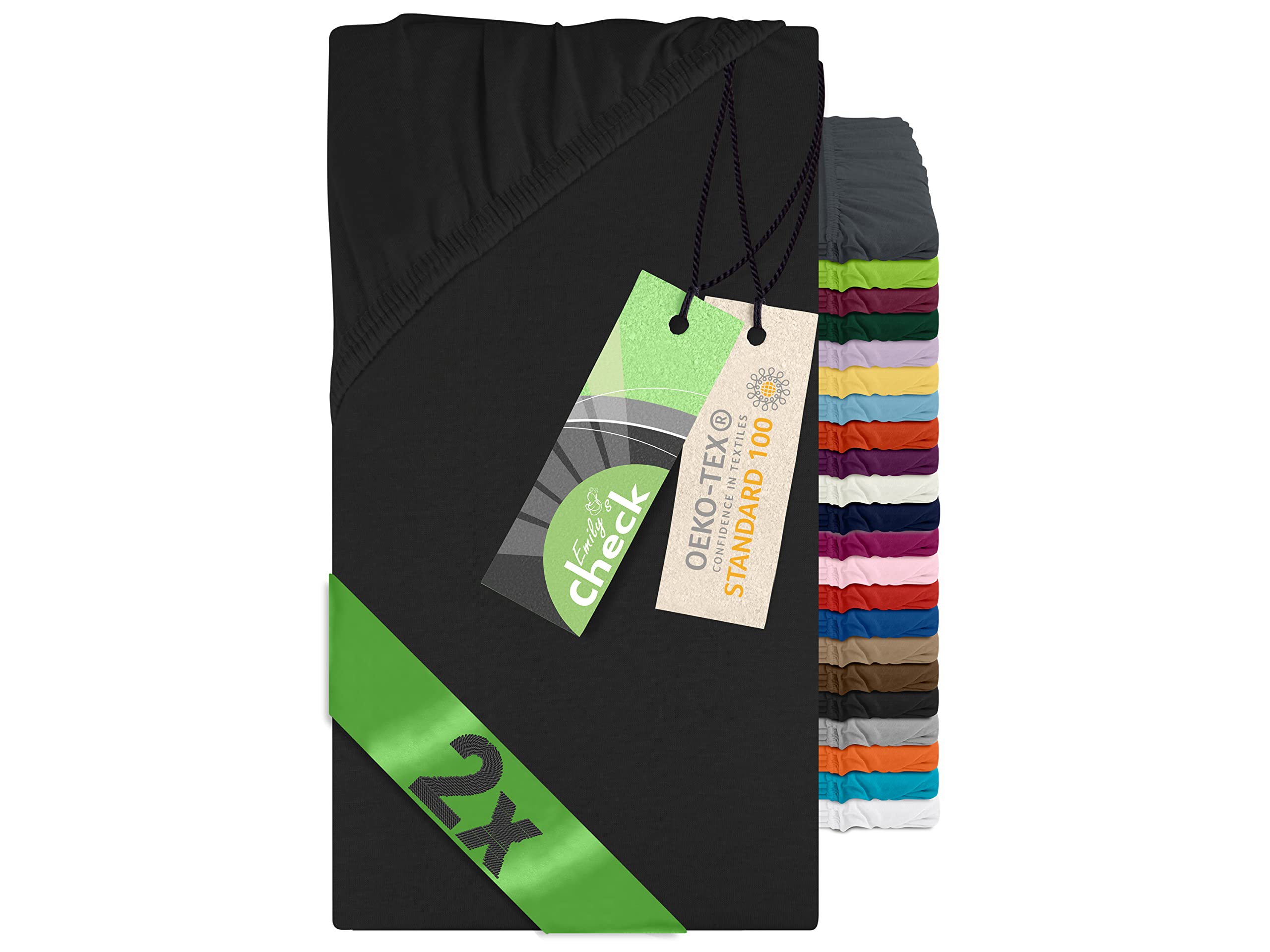 Lot de 2 draps en coton noir pour parc et tapis d'éveil - 100 x 100 cm