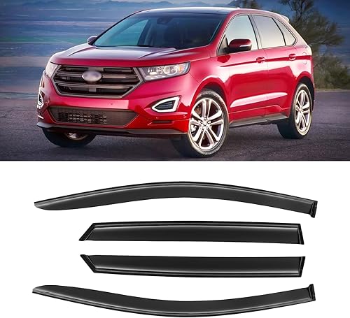 AWVRG Viseras de ventana para Ford Edge 2015-2024, protectores de lluvia para ventana, deflectores de viento, visera de ventilación, protección