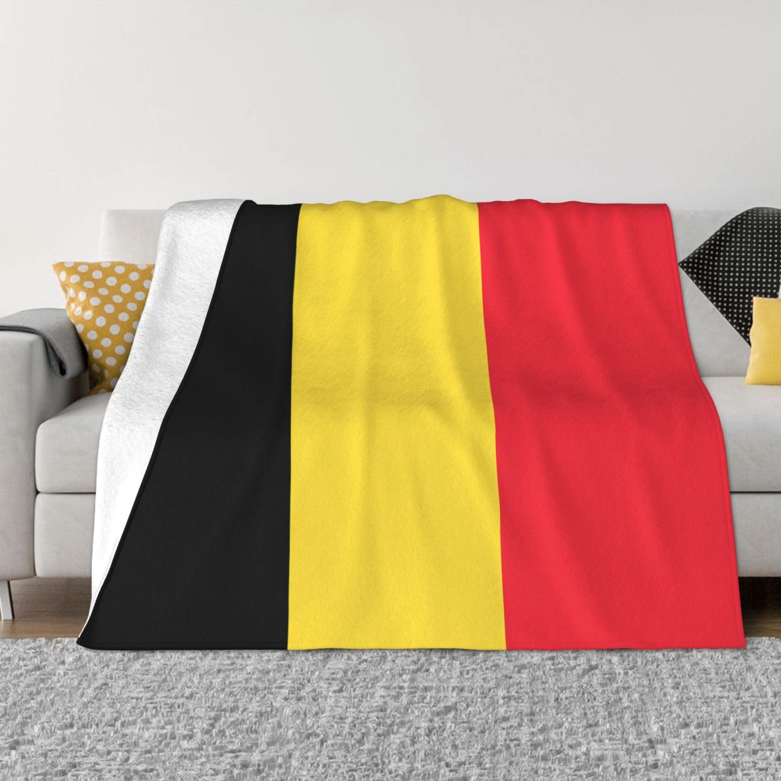 Drapeau Belgique couverture douce en flanelle pour des moments cocooning
