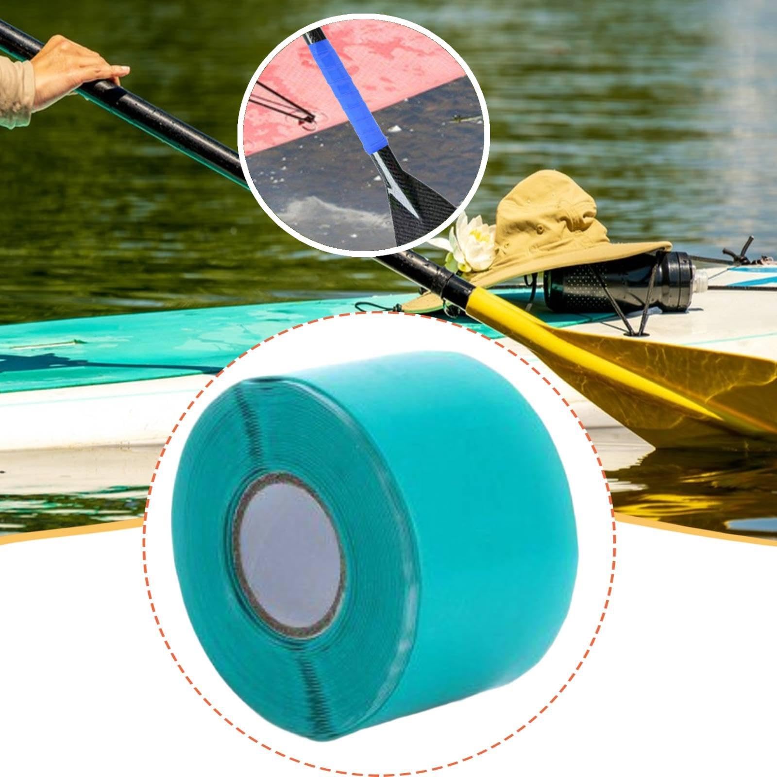 Nastro Antiscivolo per Kayak, Dragon Boat E Altri Sport Acquatici, Spessore 0,8 Mm, Verde