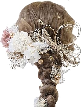 ☆手招きハチ☆ベージュマウアフラワー5点セット ☆手招きハチ