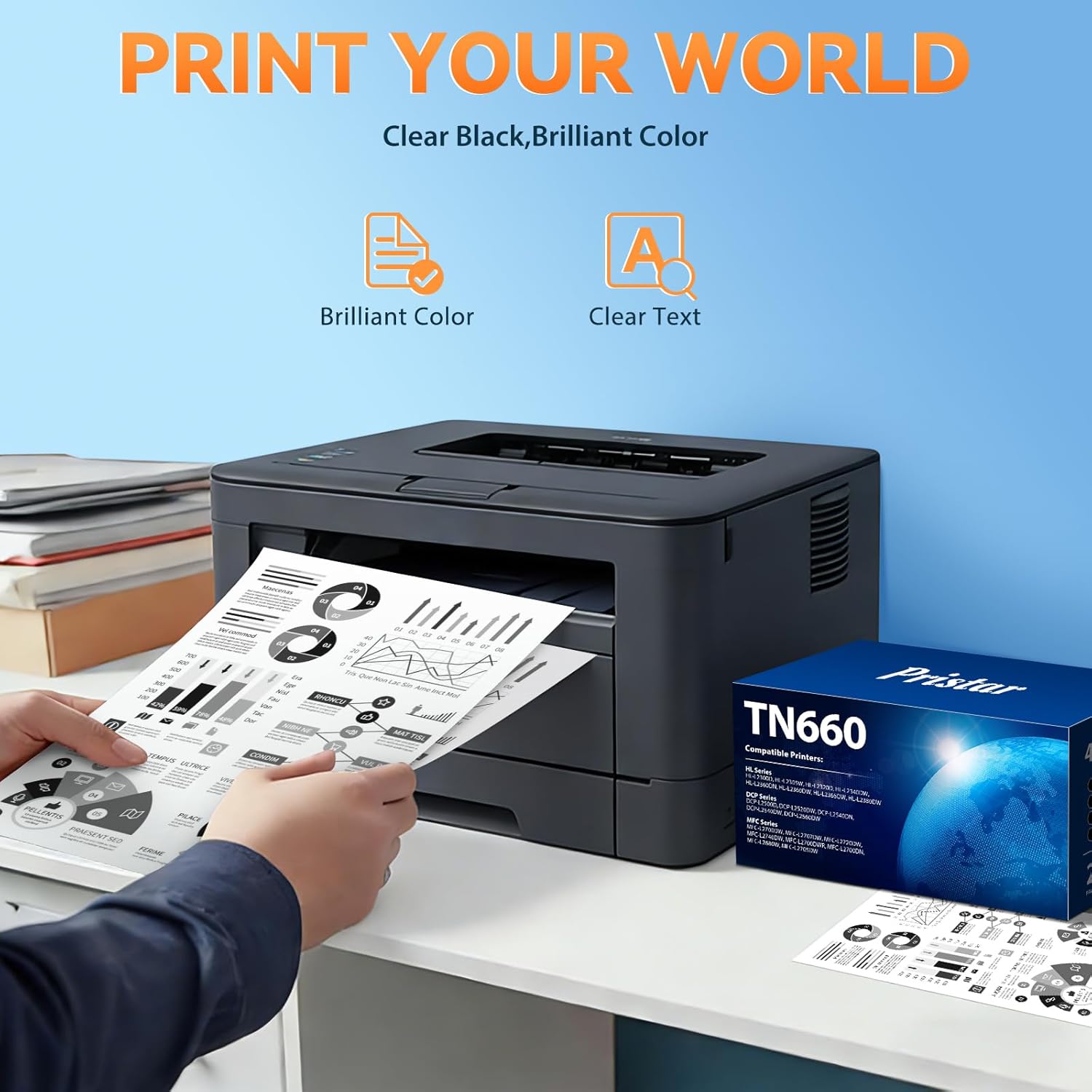 TN660 TN 660 Toner Cartridge Replacement for Brother TN660 TN-660 TN660 TN630 Black High Yield Compatible with Brother MFC-L2700DW HL-L2380DW HL-L2320D HL-L2340DW DCP-L2540DW Printer 4Pack