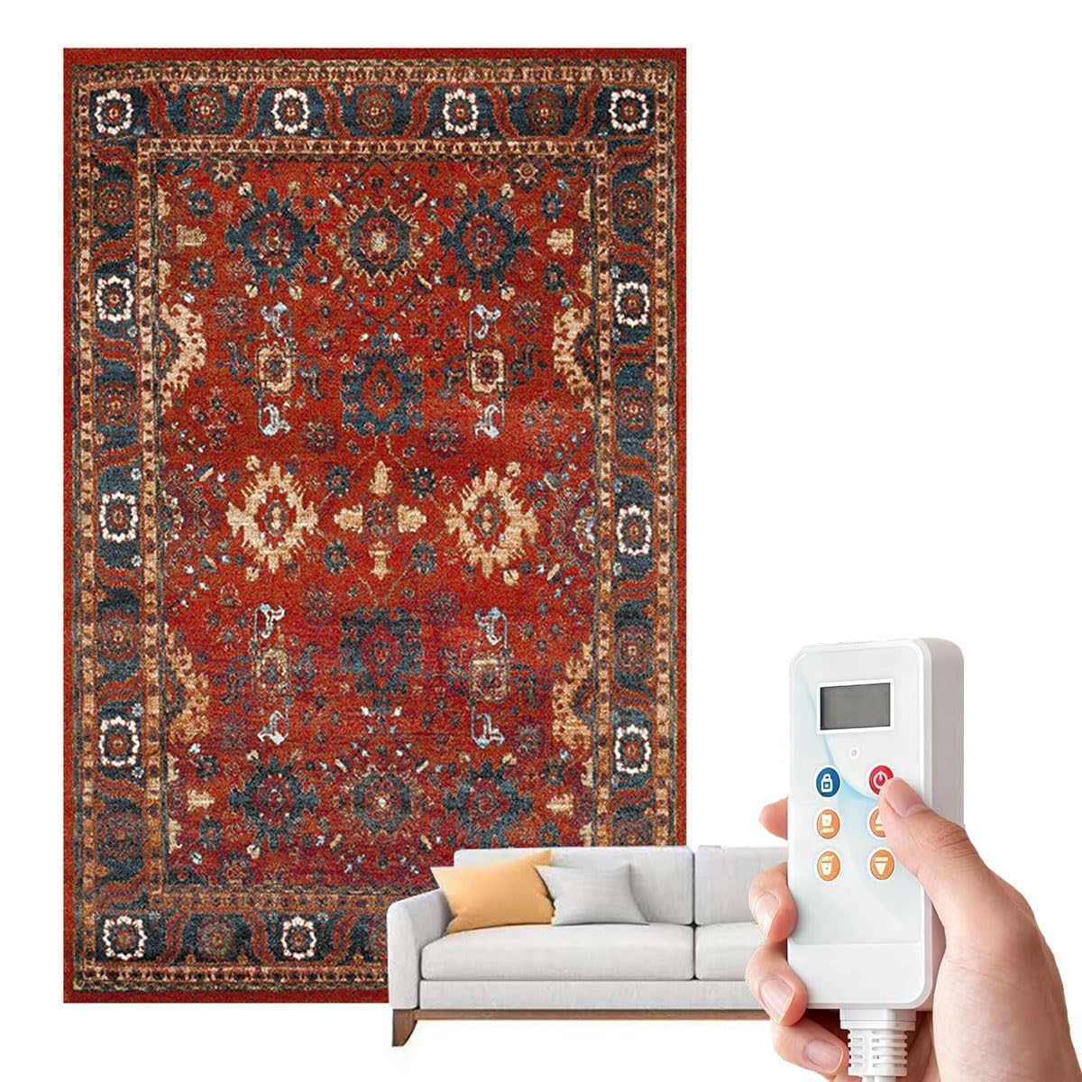 Joytar B Electric Heated Rug Soft Plush Heating Carpet Foot Warmer