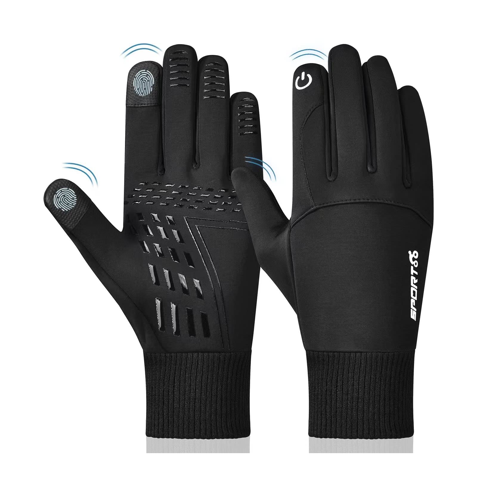 Gants Dépareillés Homme Gants D'hiver Pour Homme Et Femme – Gants Tactiles Pour Temps Froid – Gants Chauds Pour La Course, Le Cyclisme Et La Conduite – Gants Noirs Pour Homme Avec