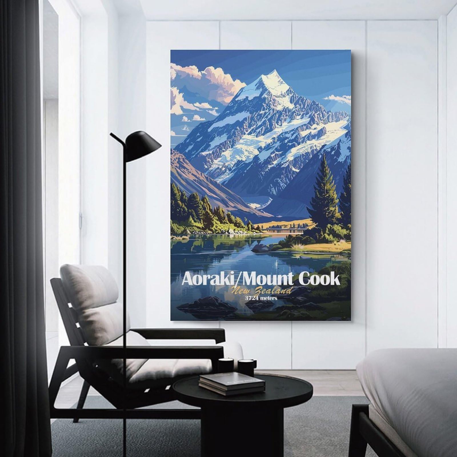 Junmoney Unframe-Style-11 Aorakimount Cook, New Zealand Room Decor Wall Art 12X18inch(30X45cm), For Bedroom, Guest Room Or Reading Nook, An Easy Wall Refresh For Bedrooms