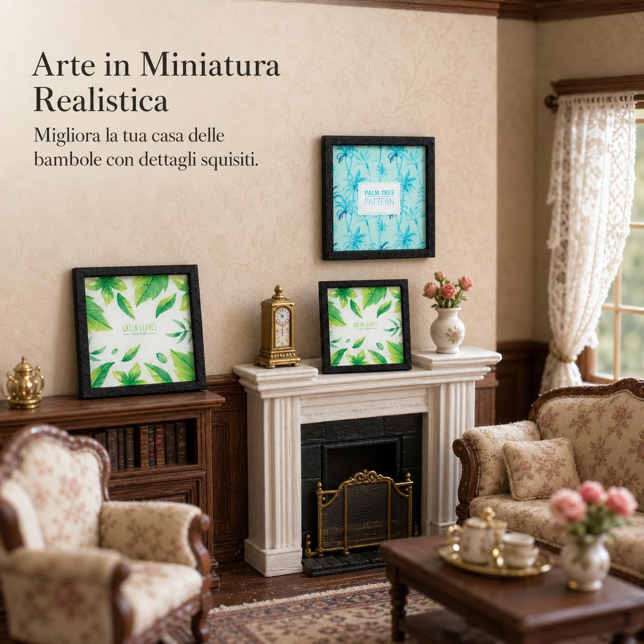 Amazon.co.jp: Yunmeryker ドールハウス用ミニチュア木製額縁壁掛け