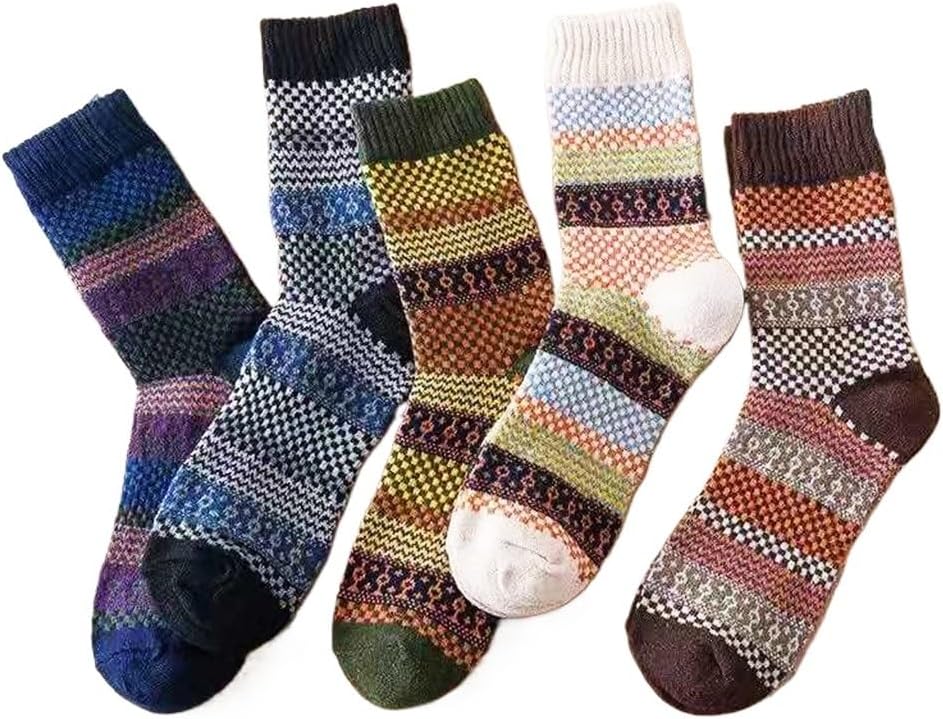 Autumm Winter Men Thicken Warm Harajuku Retro Fashion Casual Wool Cotton Socks Snow