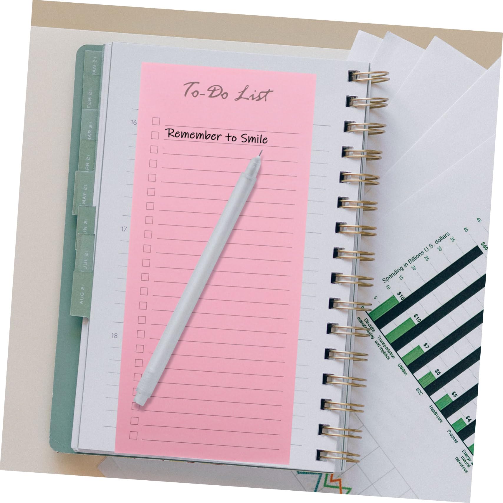 NUOBESTY Carnet De Notes Avec Bloc-notes Adhésifs Et Liste De Tâches Pour La Planification Quotidienne