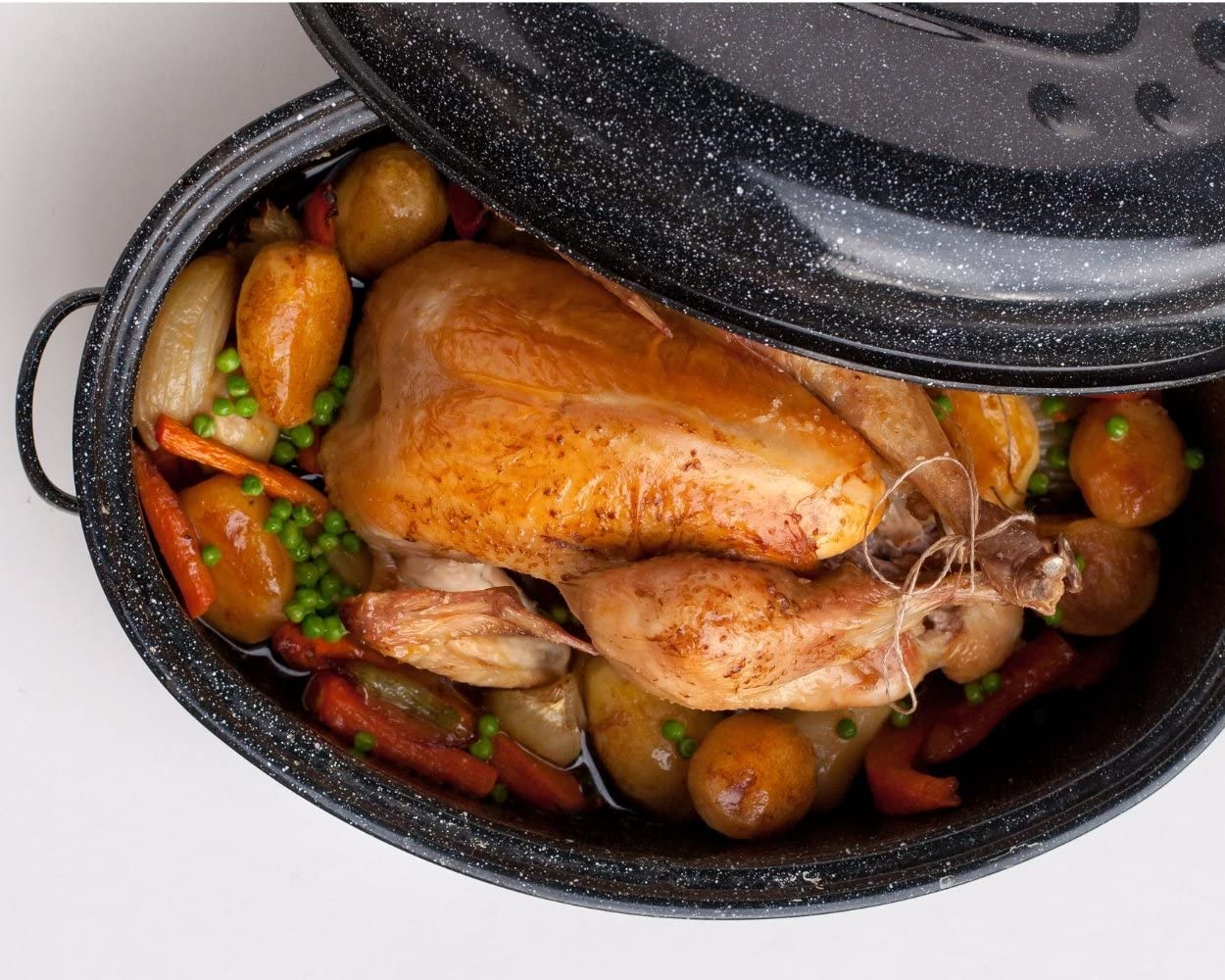 GRANITEWARE - Cocotte Roaster en acier émaillé – Format moyen - grille inox + livre de recette