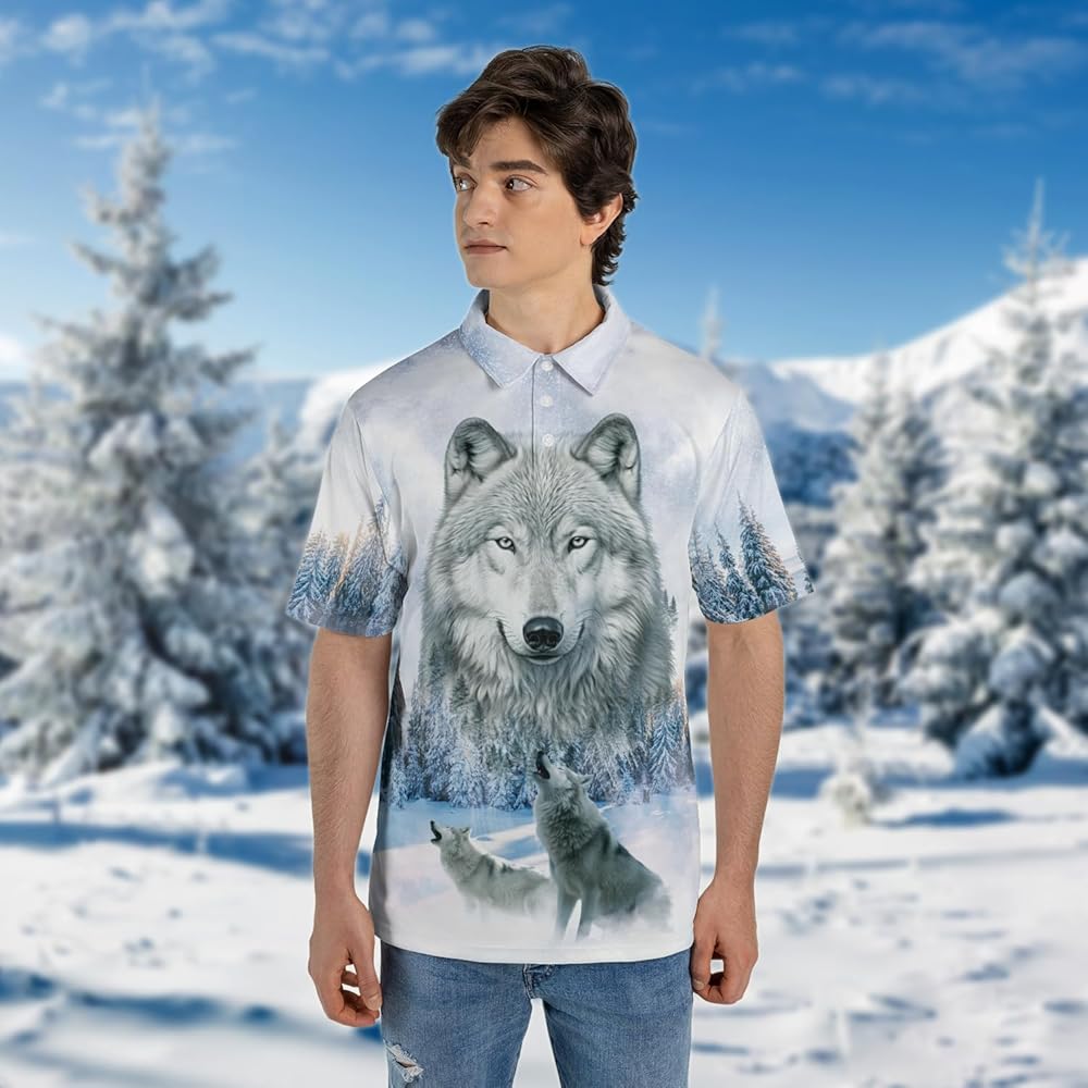 Amazon.com: Wolf Forest Polo Shirts for Men Women - Mens