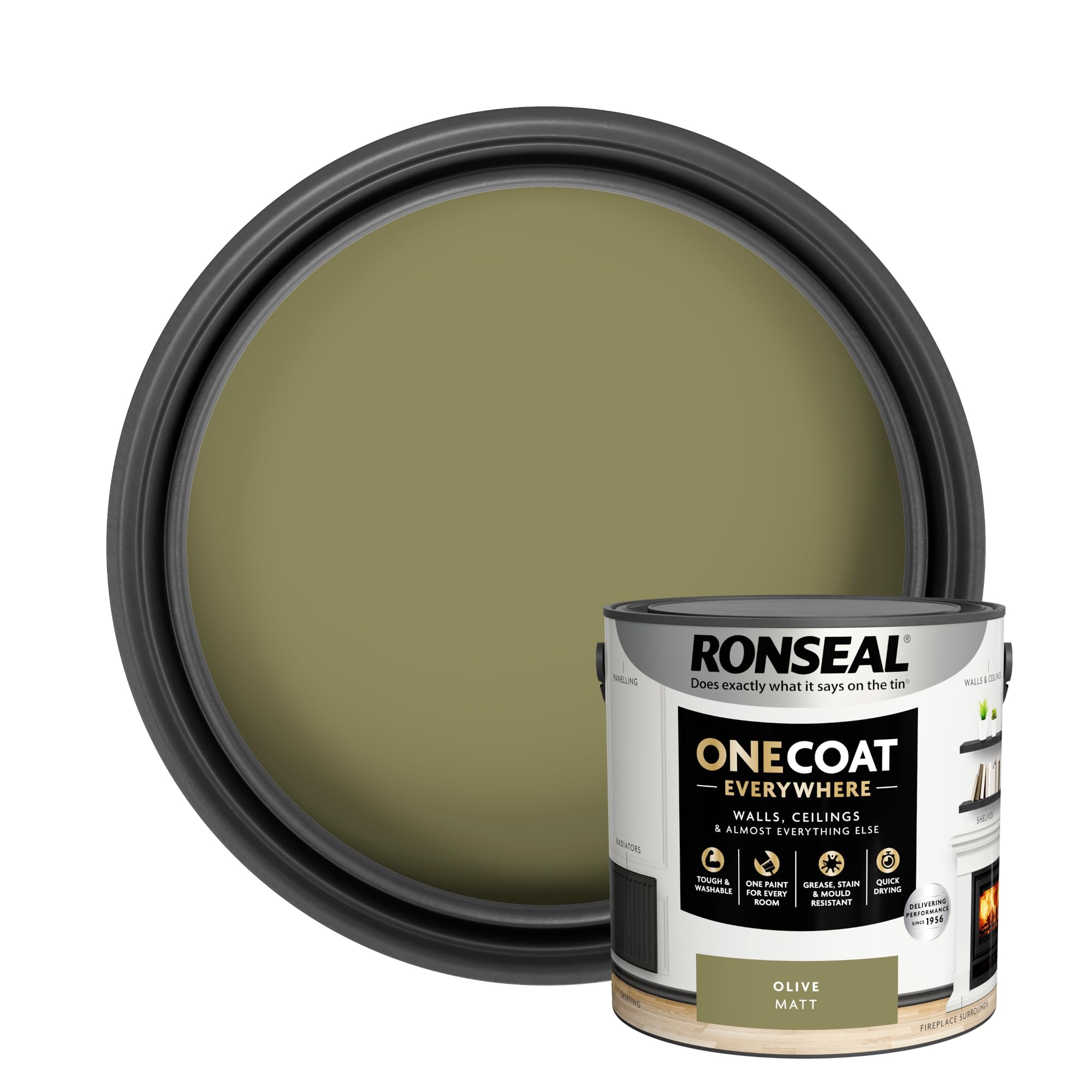 Ronseal (Olive ) One Coat Everywhere Matt Paint 2.5L