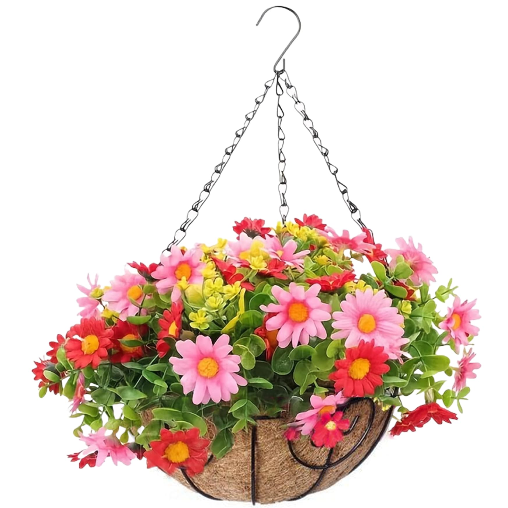 Plantes suspendues artificielles extérieures avec paniers de fleurs pour jardin