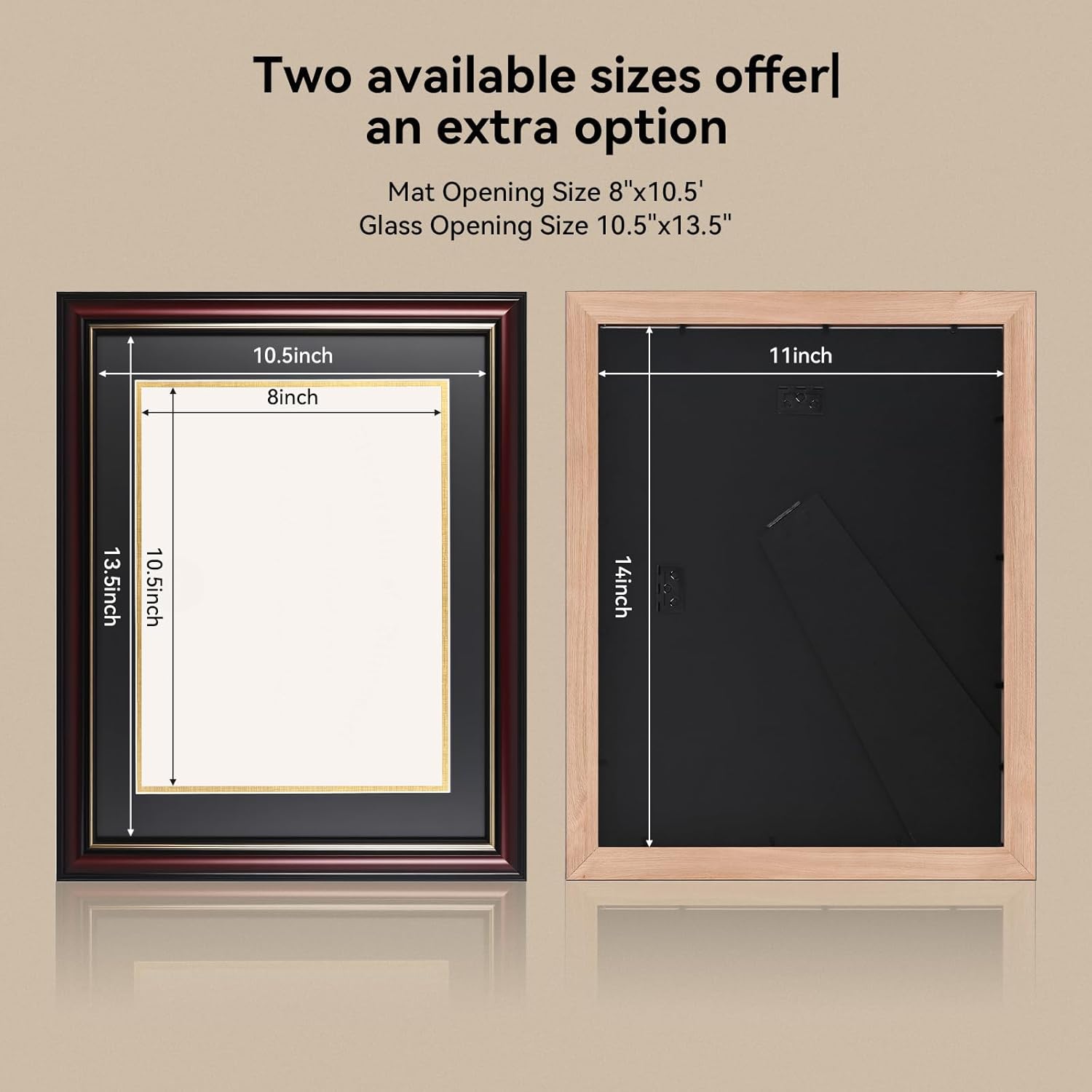 Solid Wood Diploma Frame 8.5 x 11 Certificate Frames with Black Mat or 11x14 Document without Mat as Graduation Picture Frame