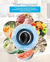 Vista 5 de TABU Congelador profundo de pecho de 10 pies cúbicos, congelador grande independiente con 7 niveles de temperatura ajustable y cesta